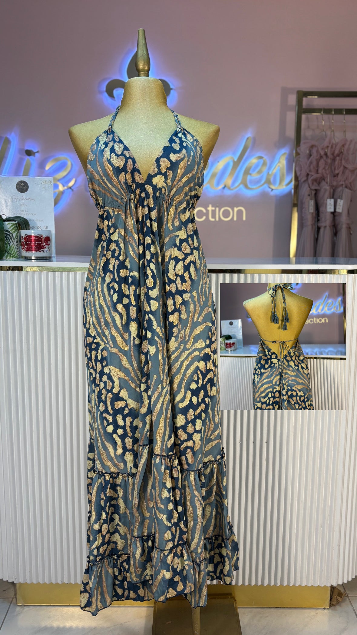 VESTIDO HINDU HALTER TIRANTES