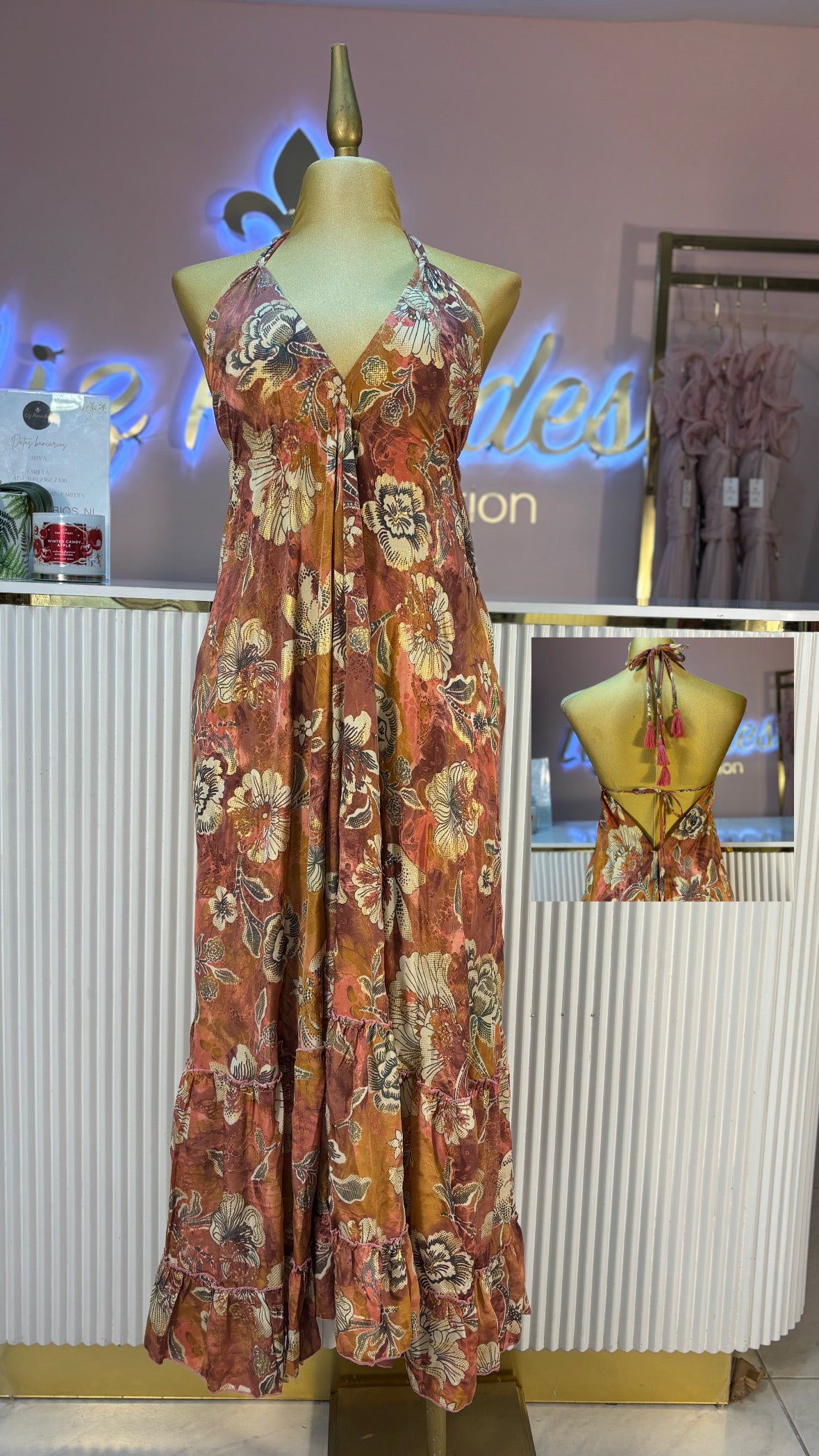 VESTIDO HINDU HALTER TIRANTES