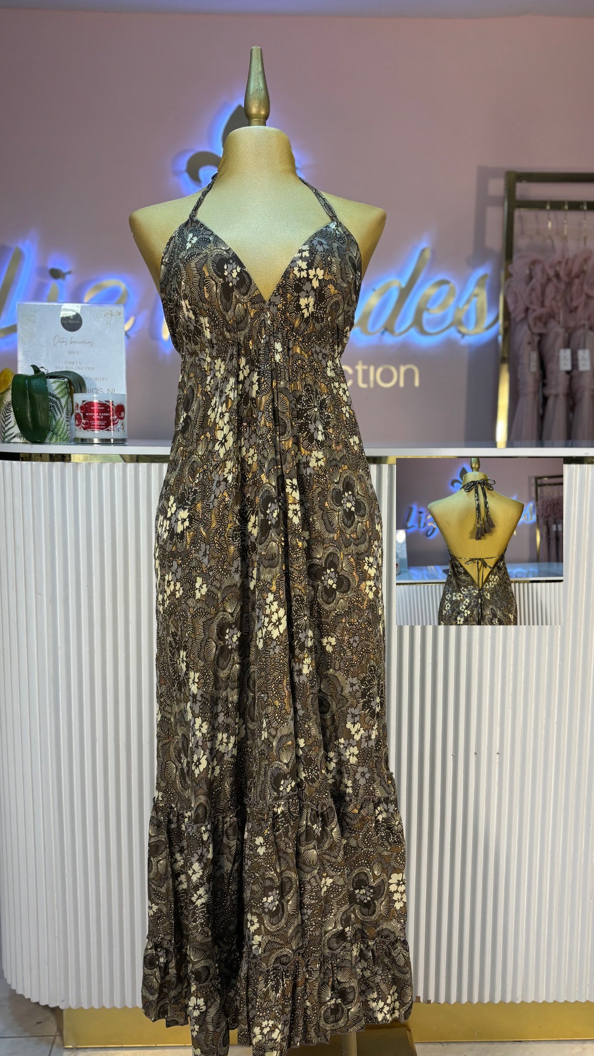 VESTIDO HINDU HALTER TIRANTES