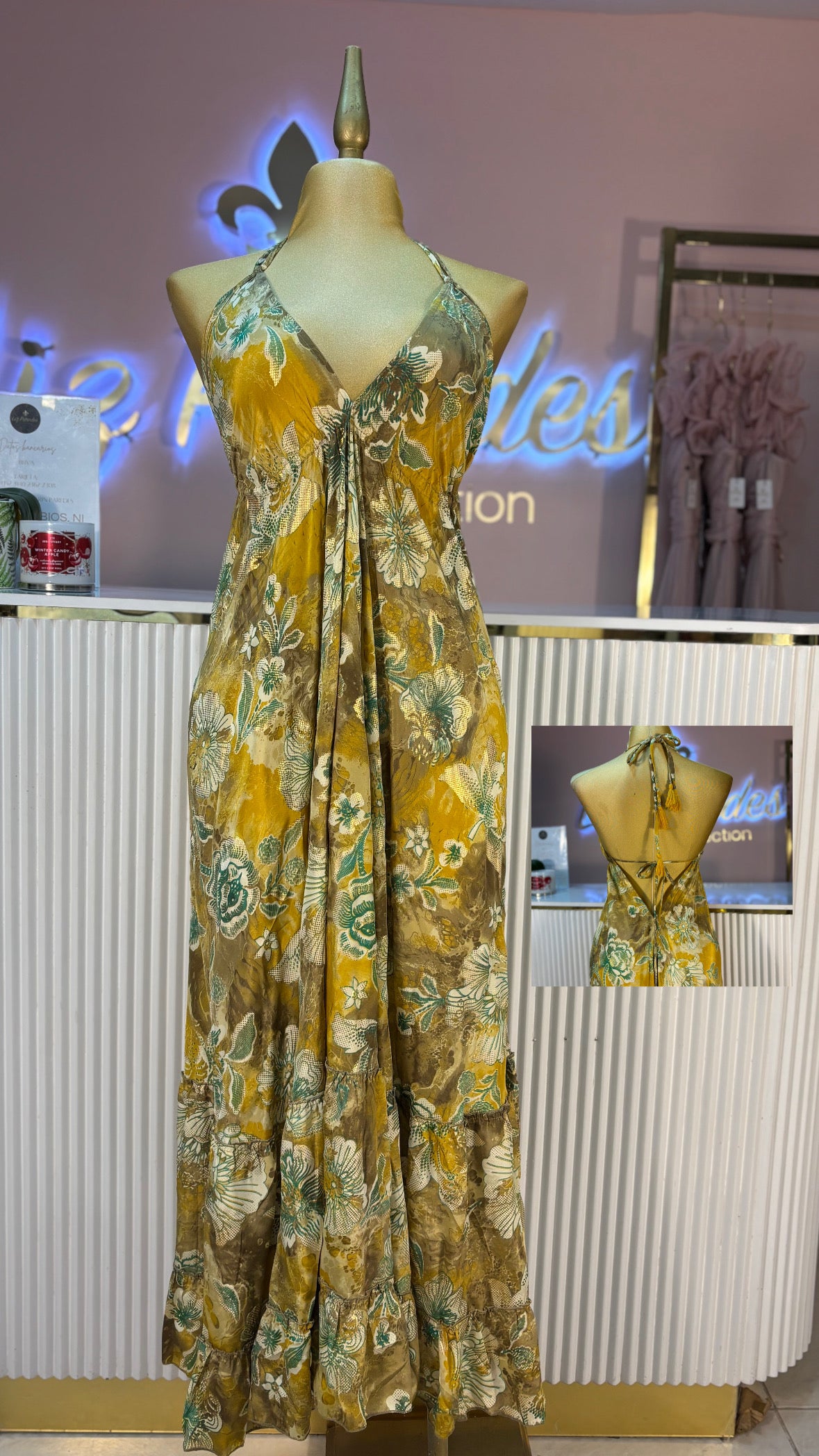 VESTIDO HINDU HALTER TIRANTES