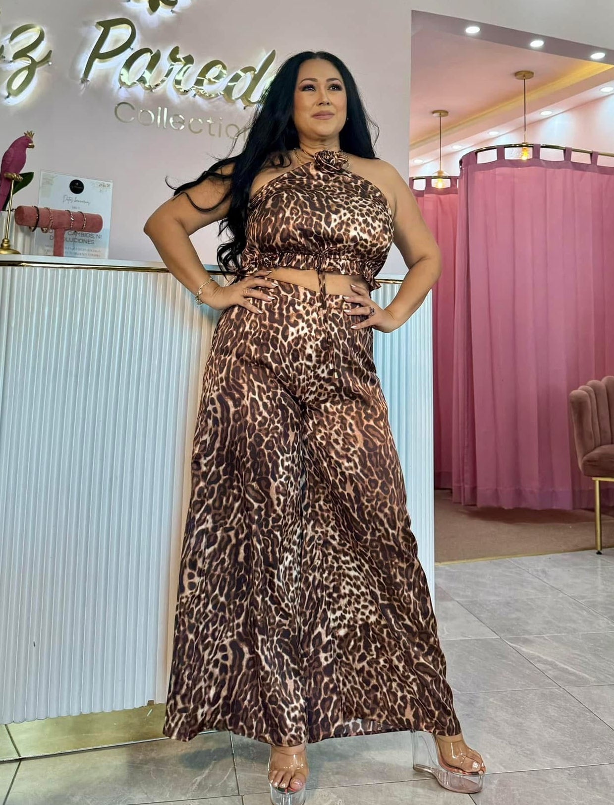SET HALTER ANIMAL PRINT FLOR