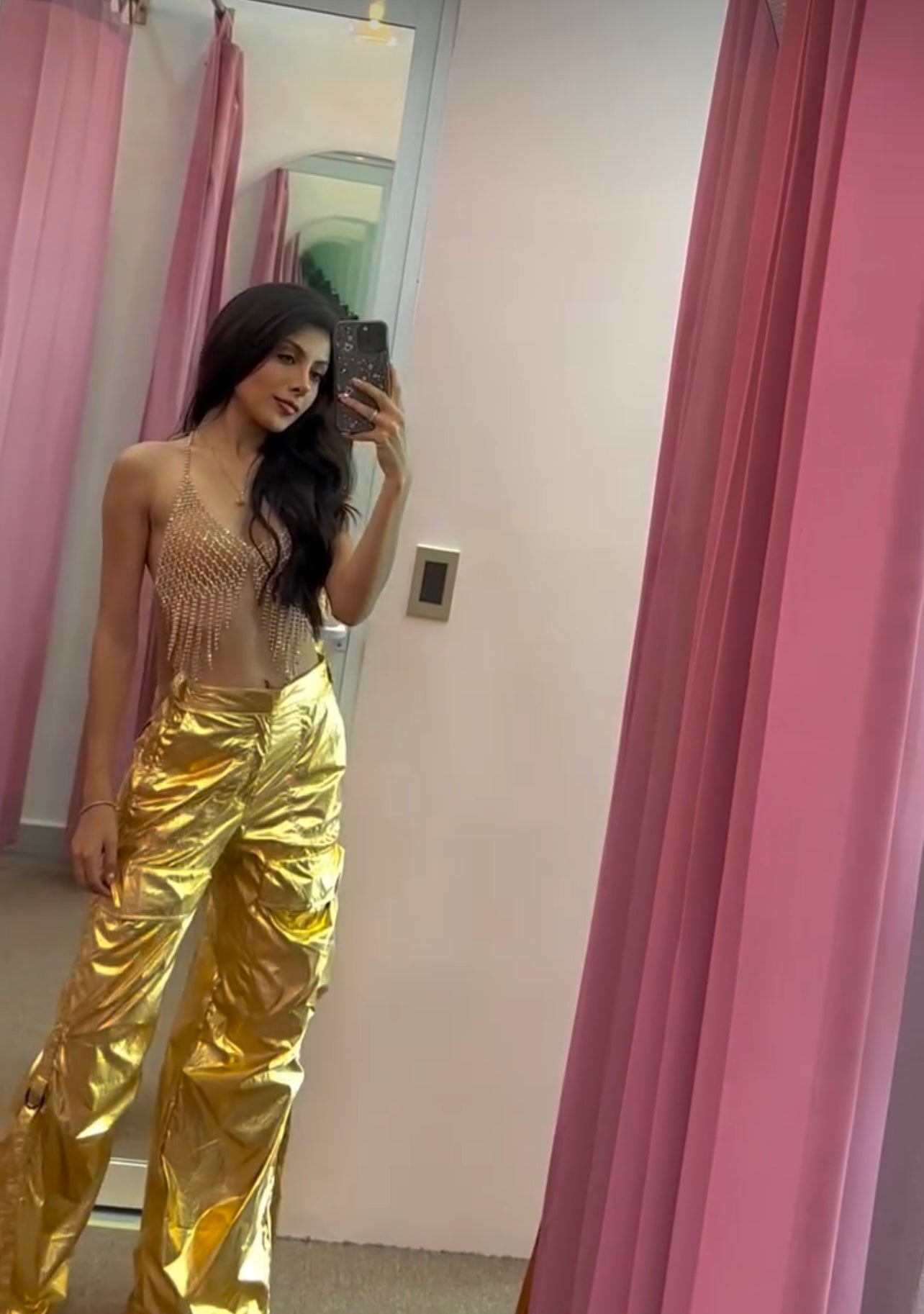 PANTALON CARGO DORADO