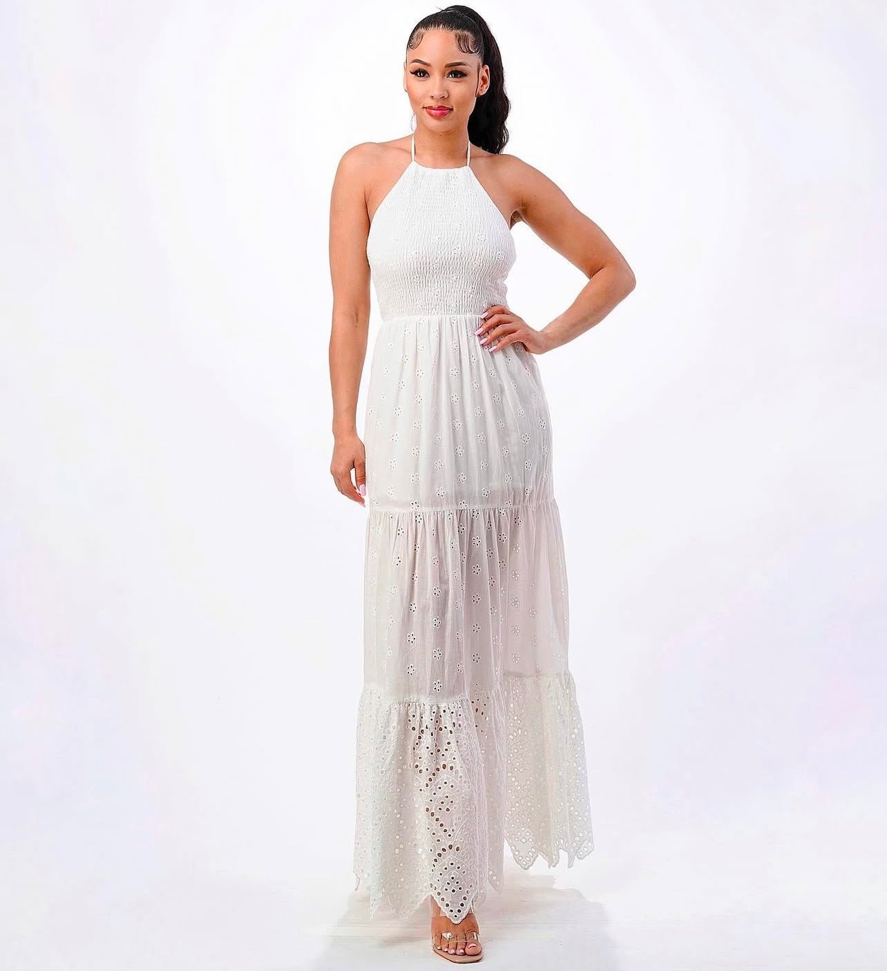 VESTIDO BLANCO BORDADO