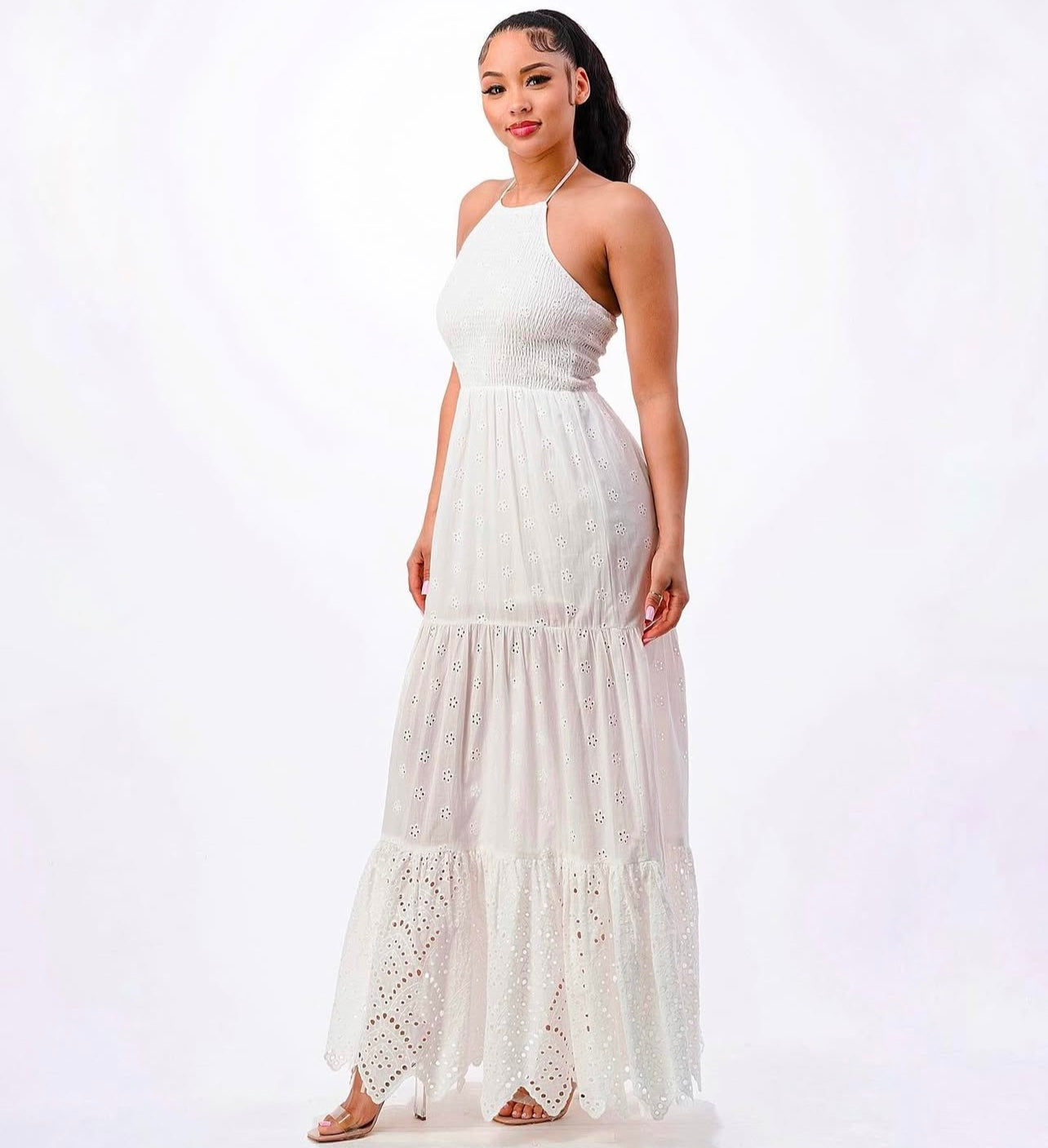 VESTIDO BLANCO BORDADO
