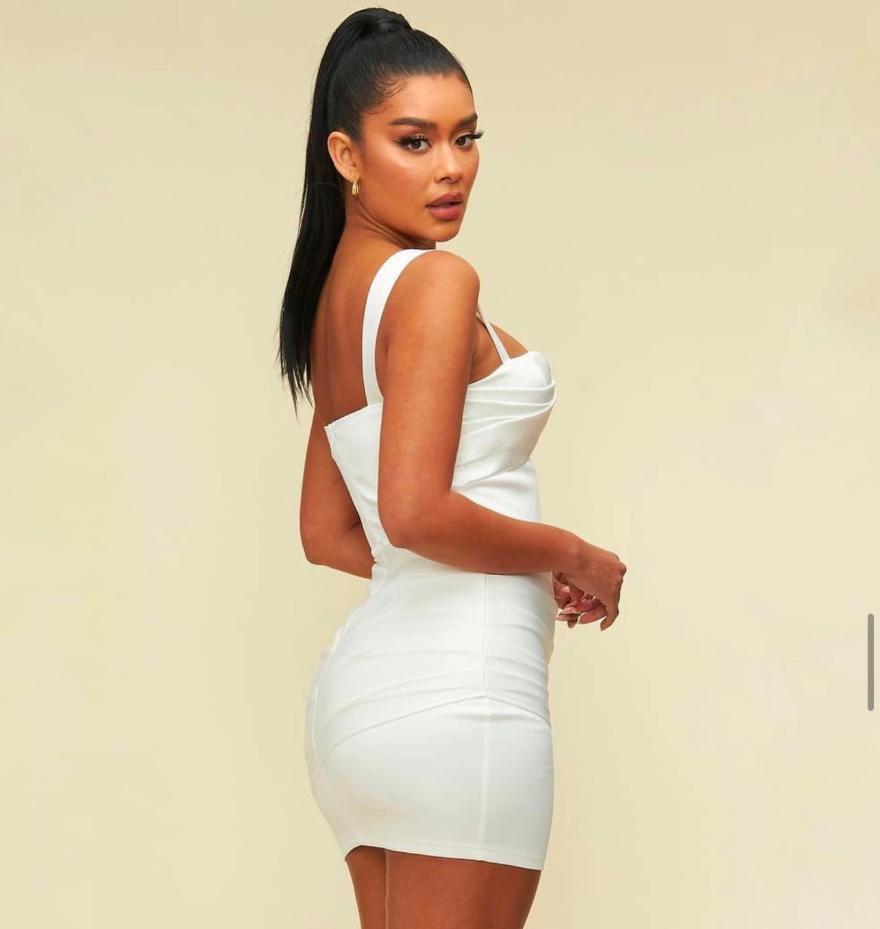VESTIDO MINI COPAS BLANCO