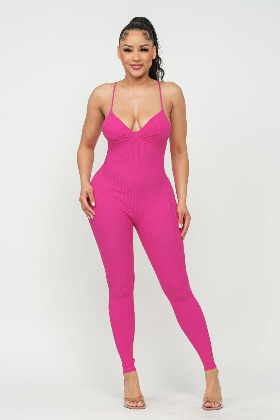 JUMPSUIT ROSA TELA DE PUNTO