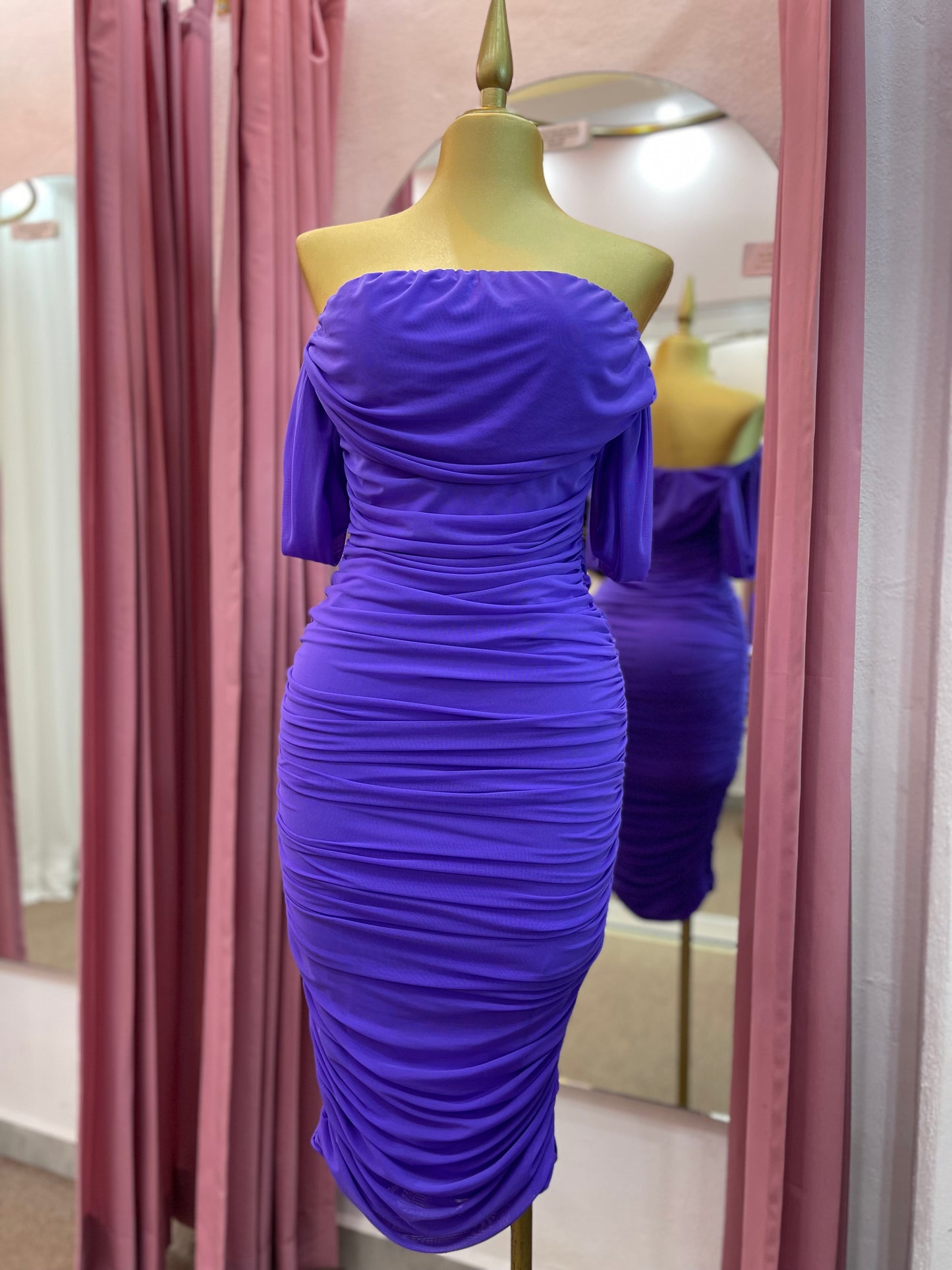 VESTIDO MESH OFF SHOULDER
