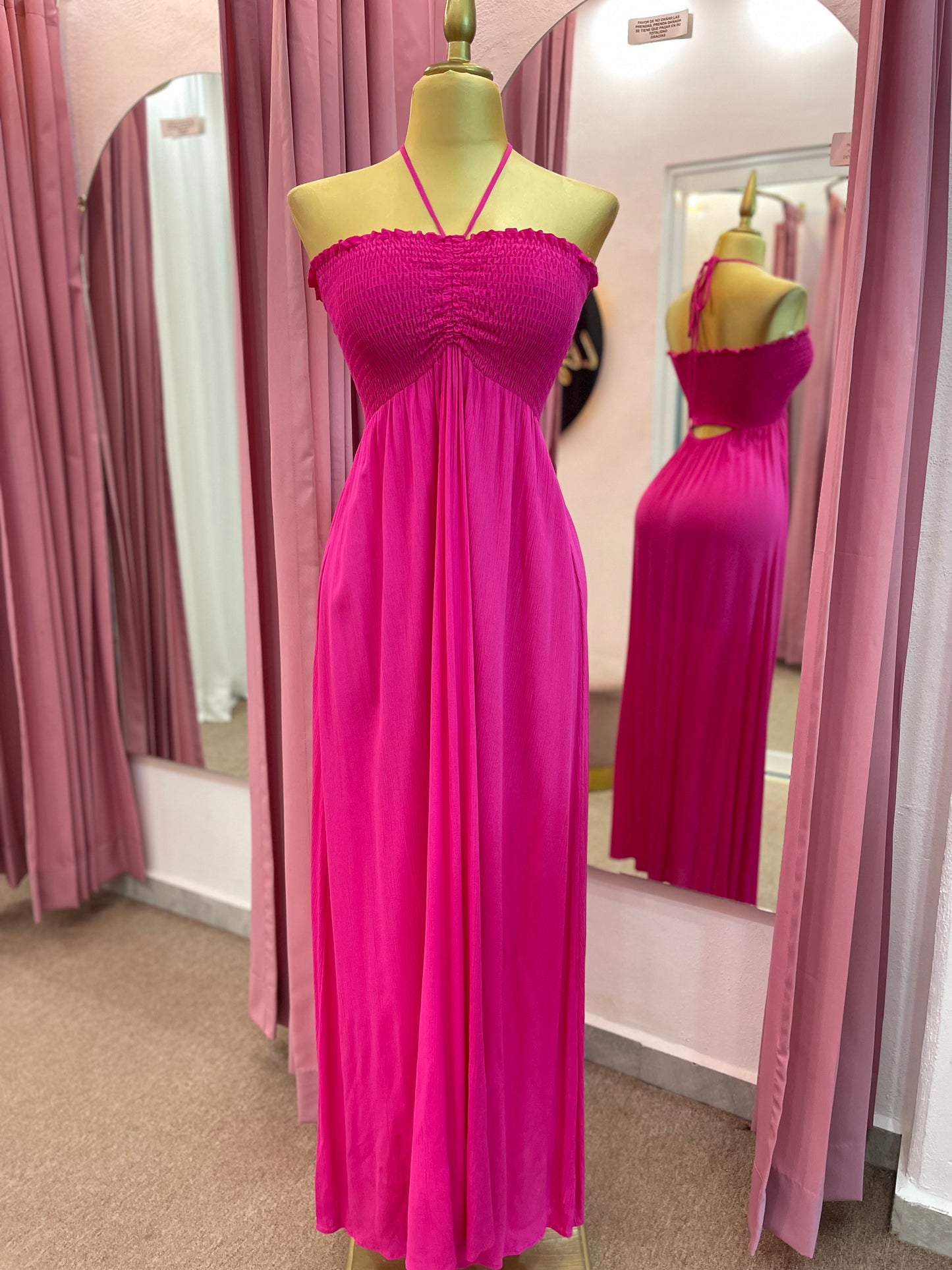 VESTIDO MAXI LINO HALTER