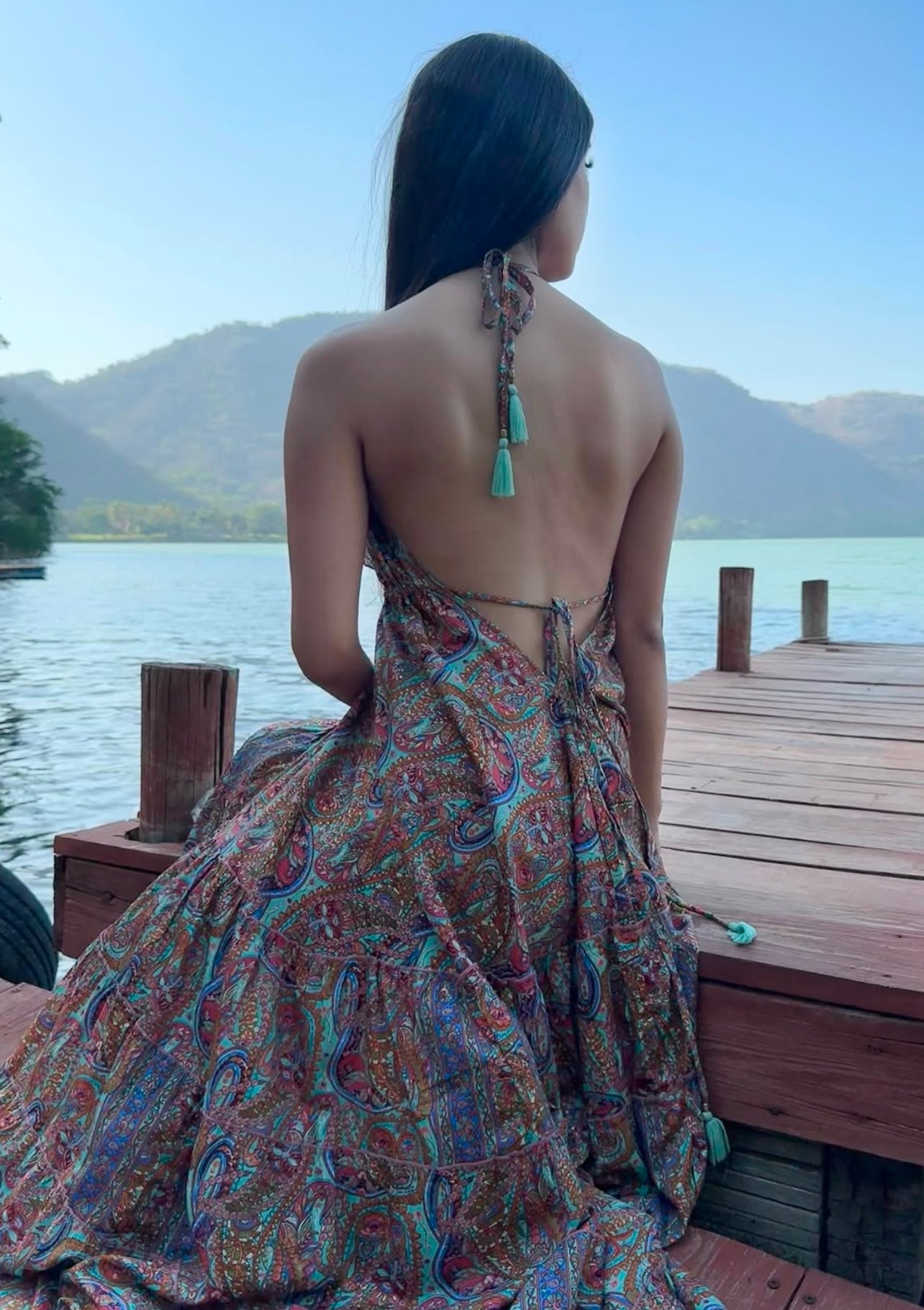 VESTIDOS HINDU HALTER HOLANES