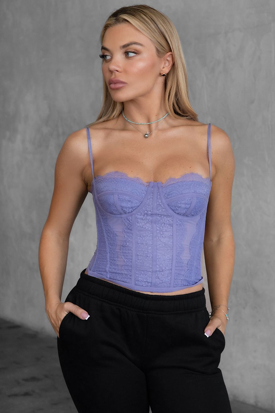 CORSET LAVANDA ENCAJE