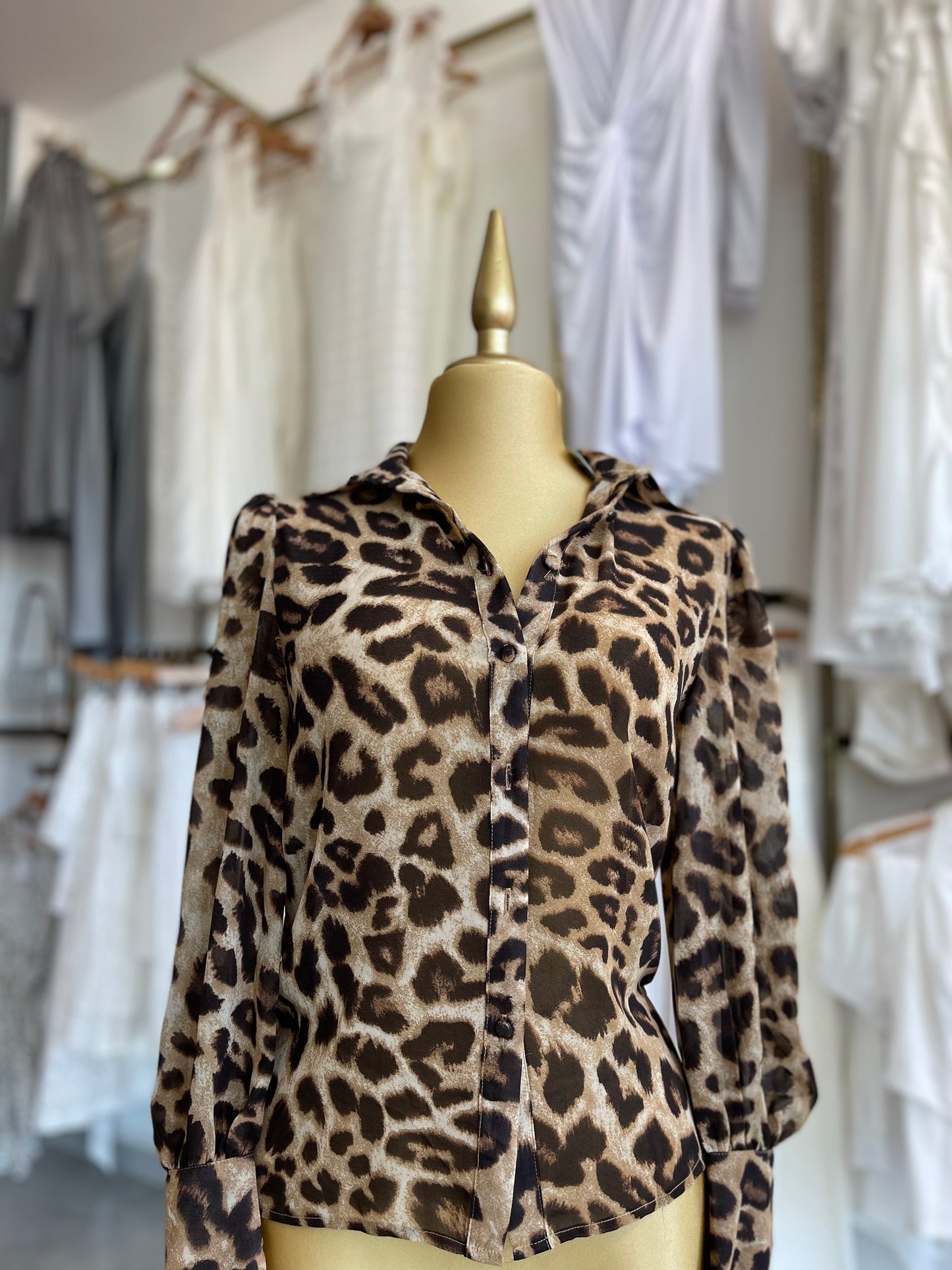 BLUSA ANIMAL PRINT CAFE/BEIGE