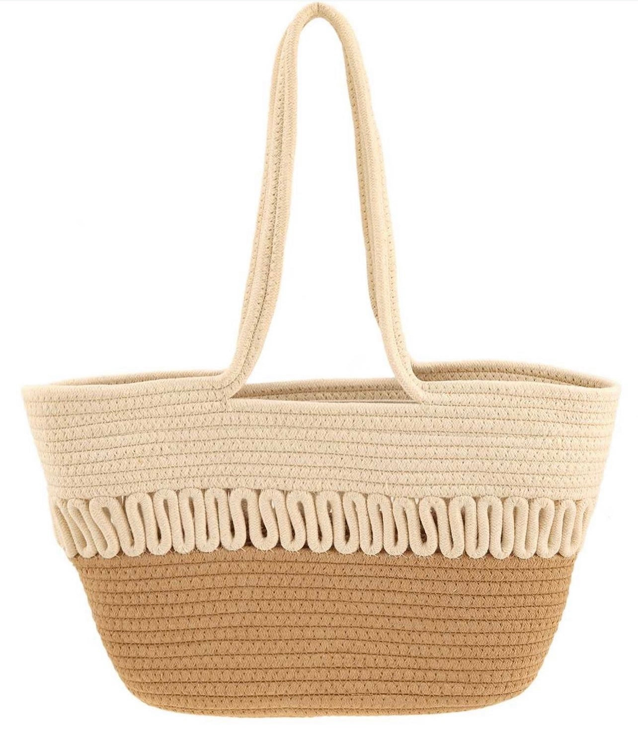 BOLSA TEJIDA NUDE/CAFE