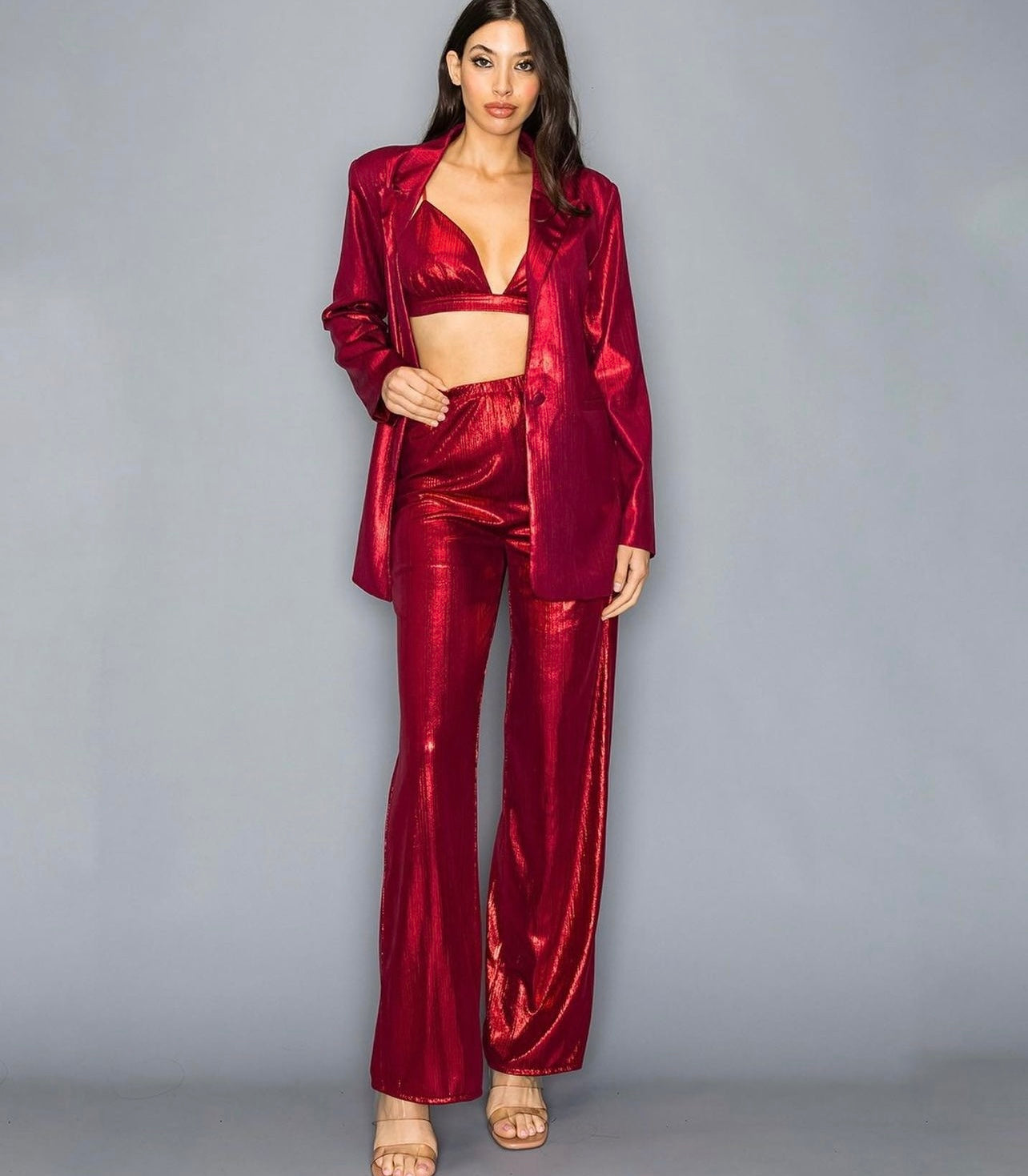 SET ROJO METALICO