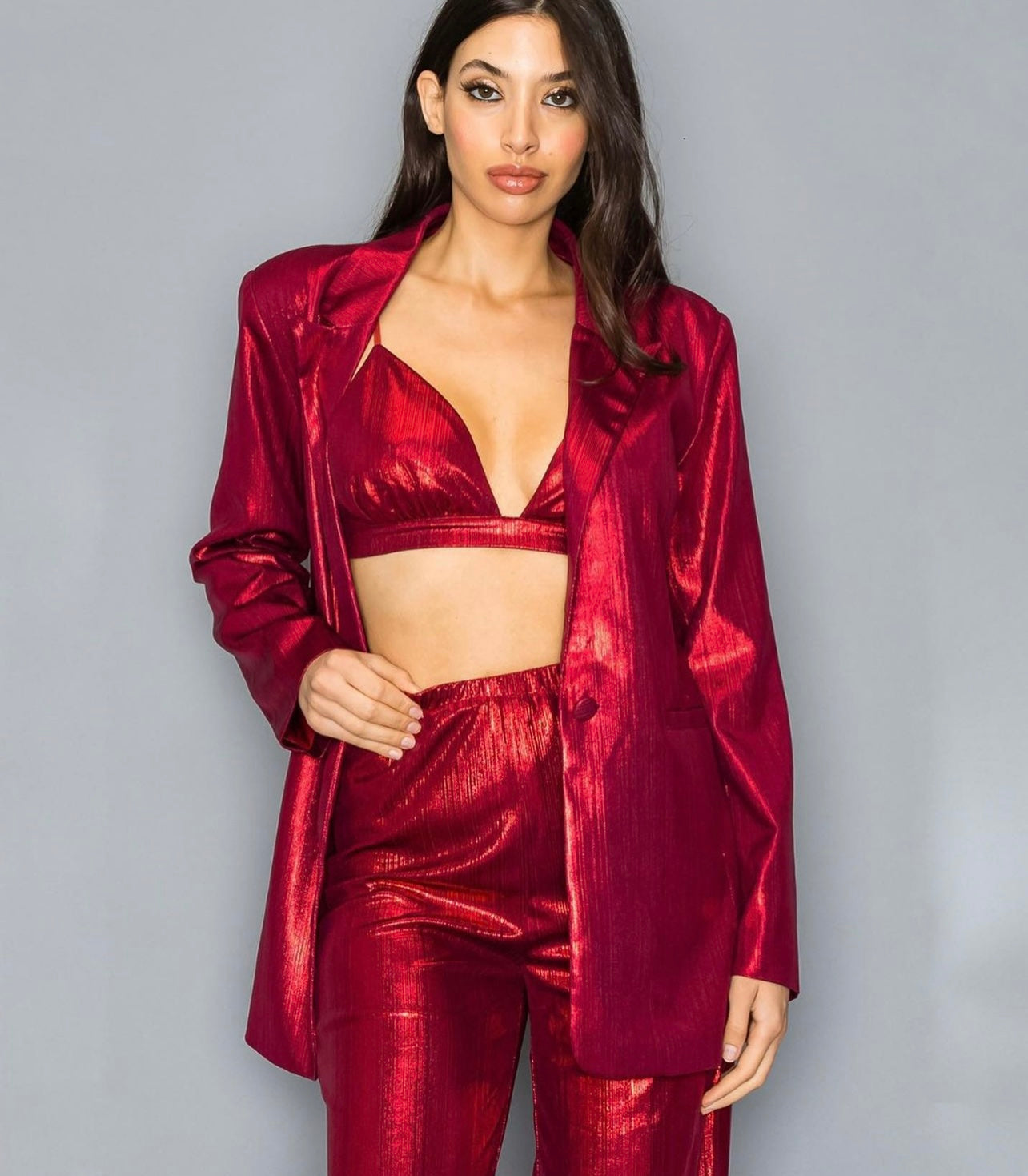 SET ROJO METALICO