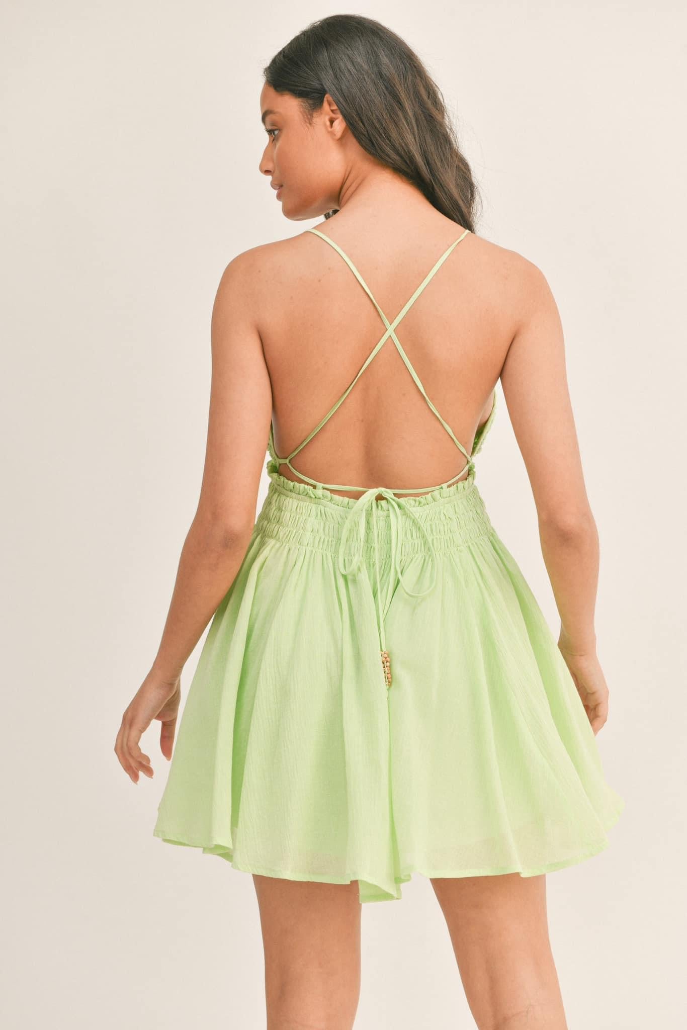 VESTIDO-MINI VERDE PISTACHE