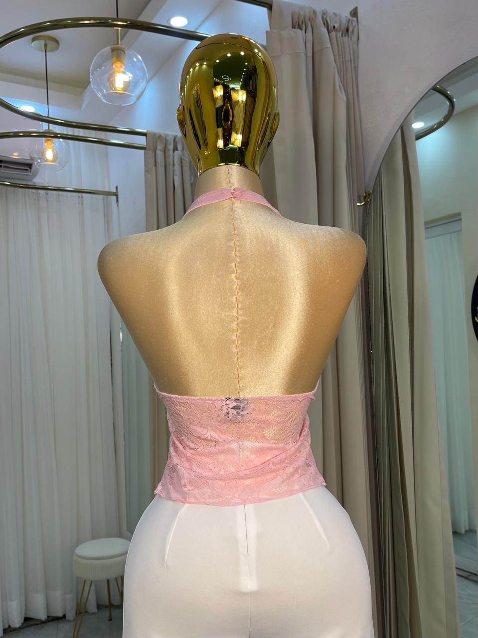 BLUSA MESH ROSA ESC. V