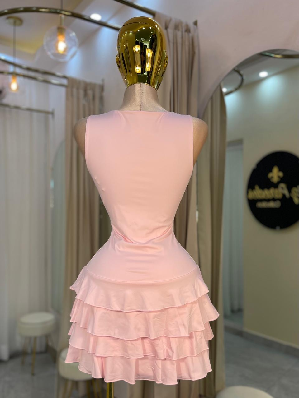 VESTIDO MINI OLÁNES ROSA