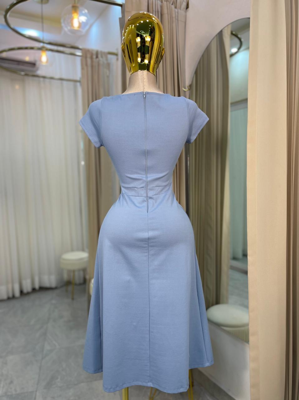 VESTIDO MIDI FM CUELLO REDONDO