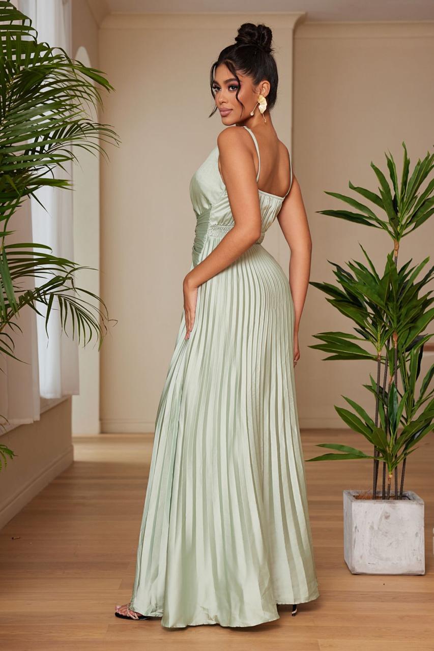 VESTIDO MAXI PLISADO MARIPOSA TIRANTES