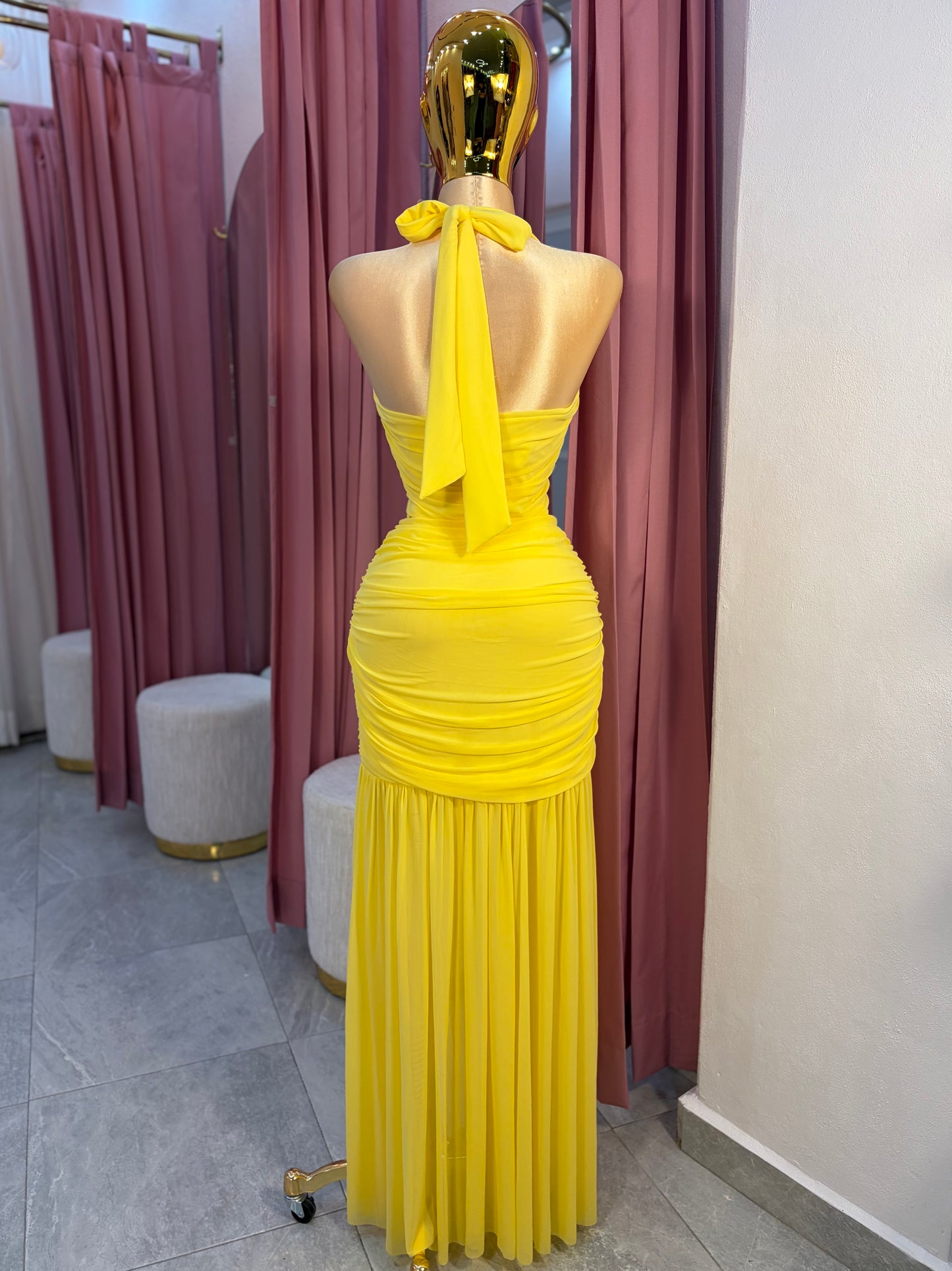 VESTIDO MAXI MESH HALTER