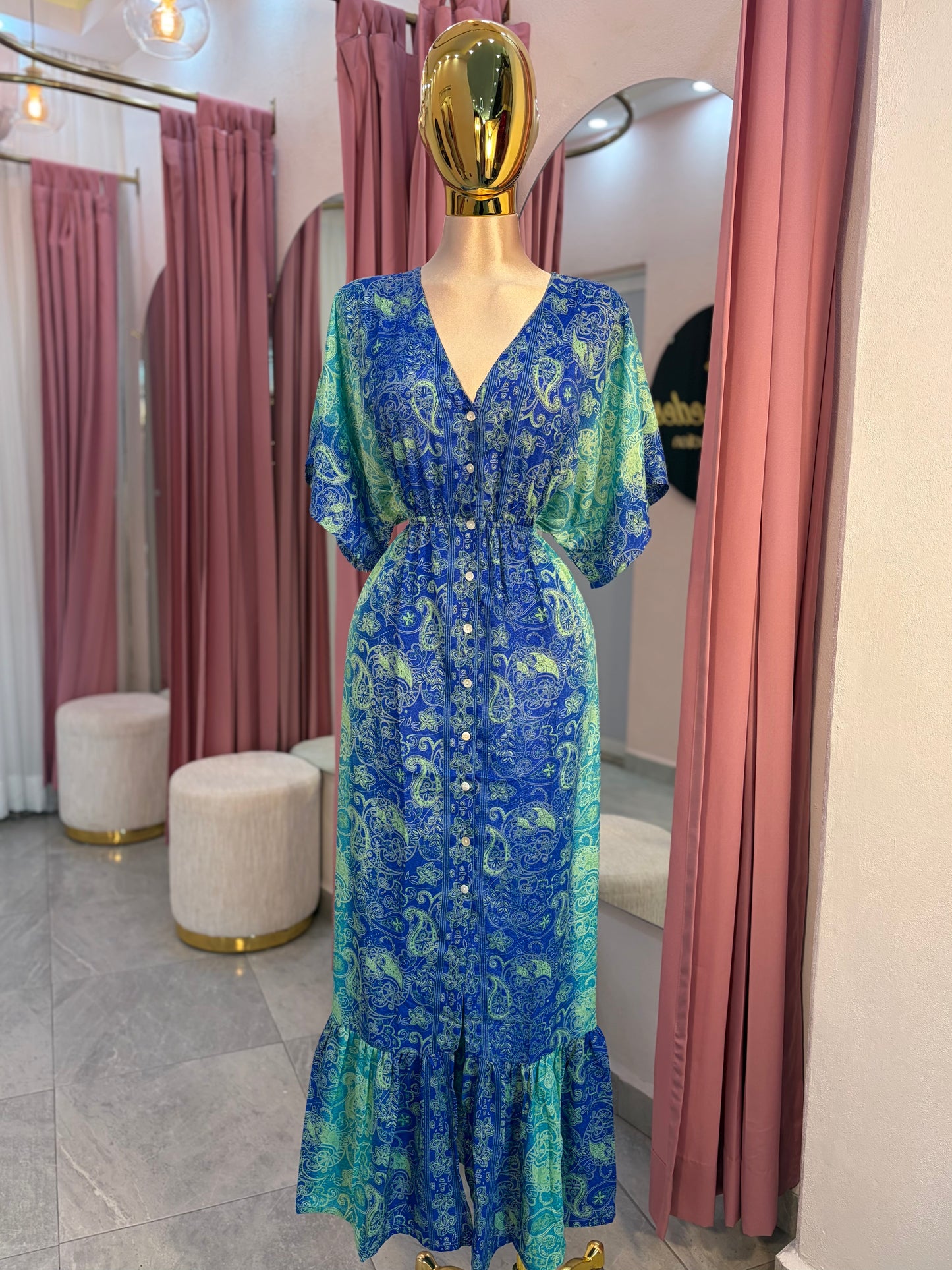 VESTIDO HINDU MANGA CORTA