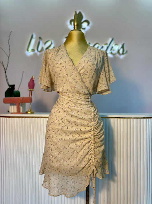 VESTIDO FLORES NUDE