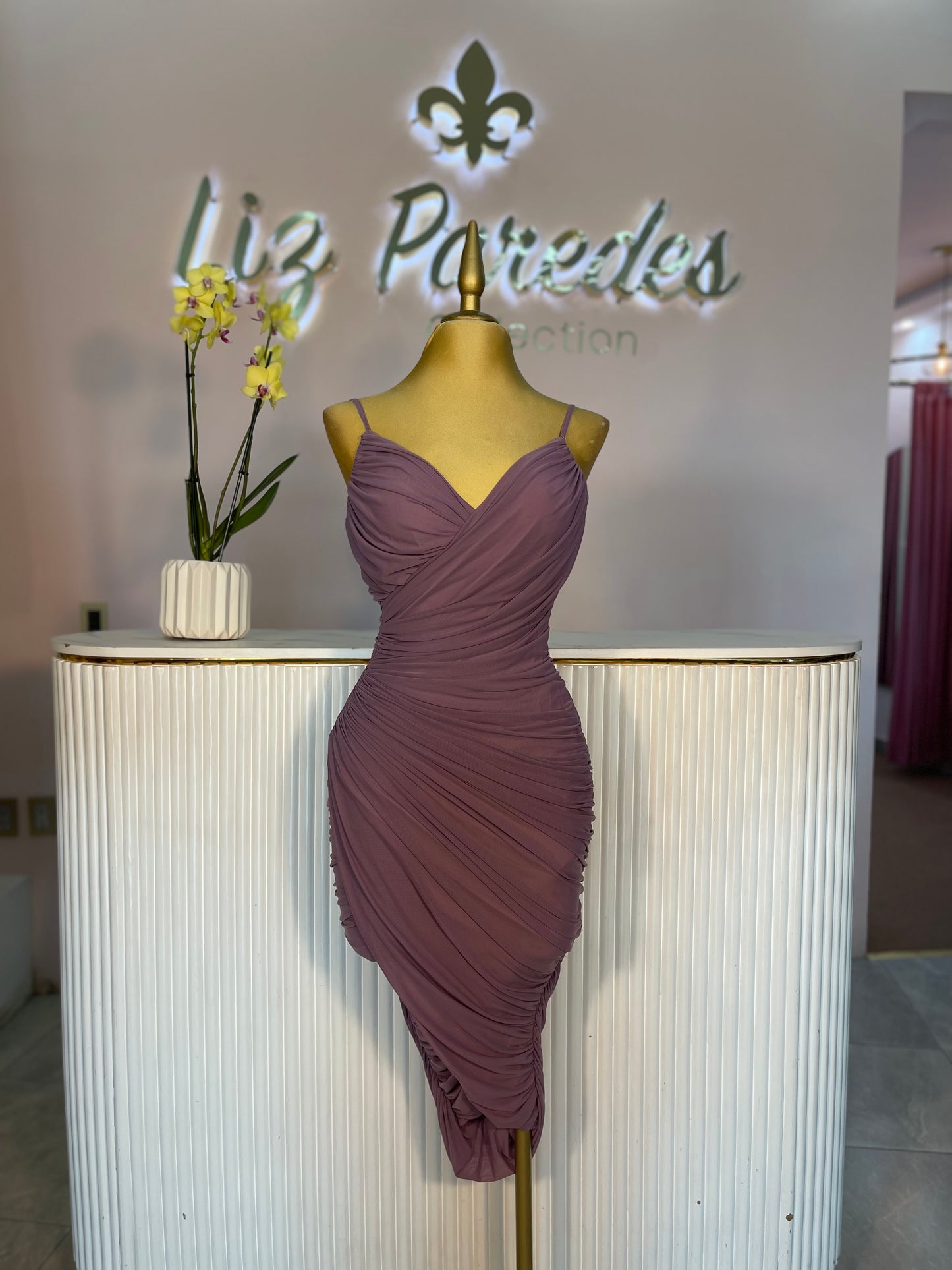 VESTIDO MIDI CRUZADO MESH