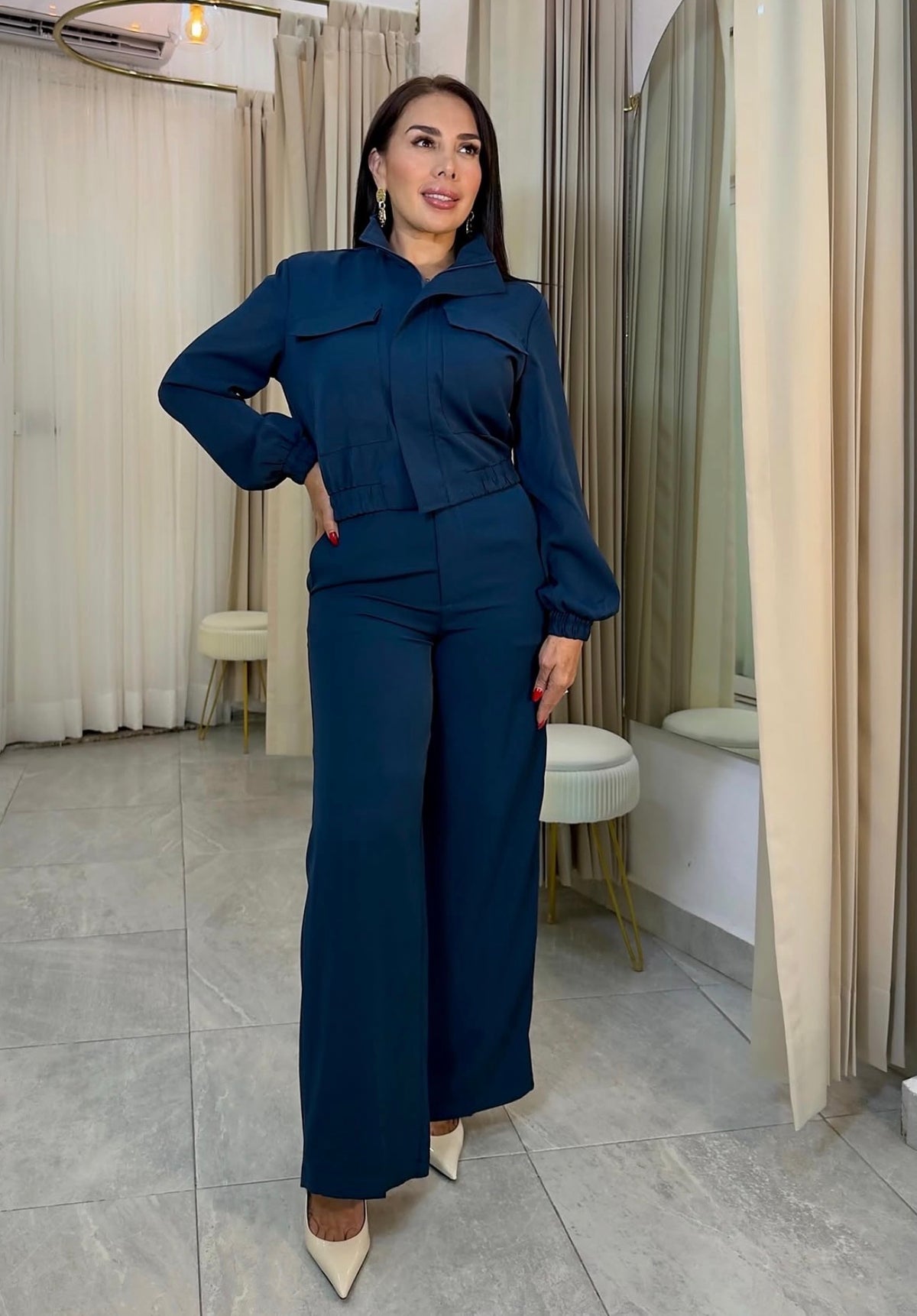 SET PANTS WIDE-LEG