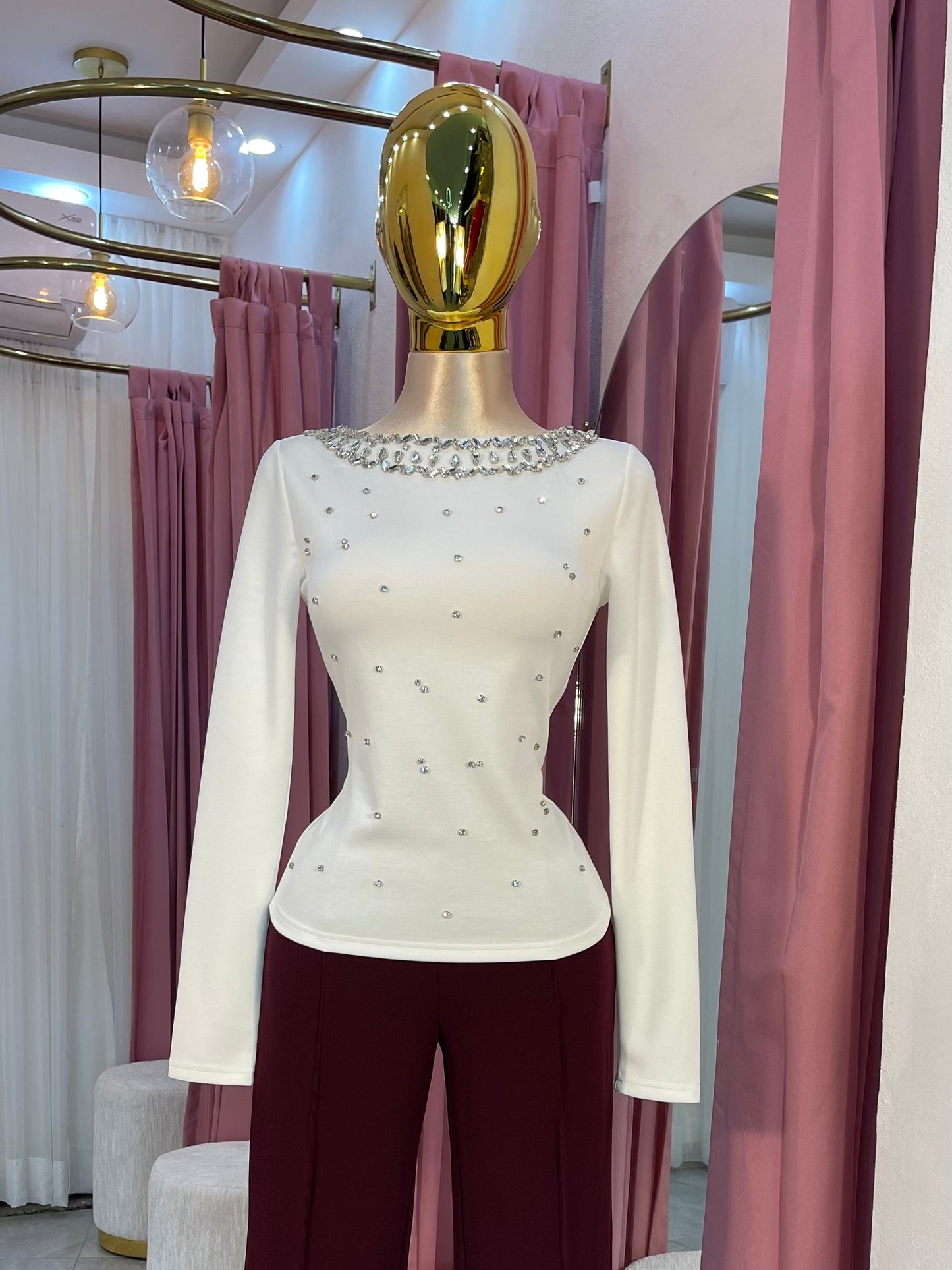 BLUSA BLANCA CRISTALES