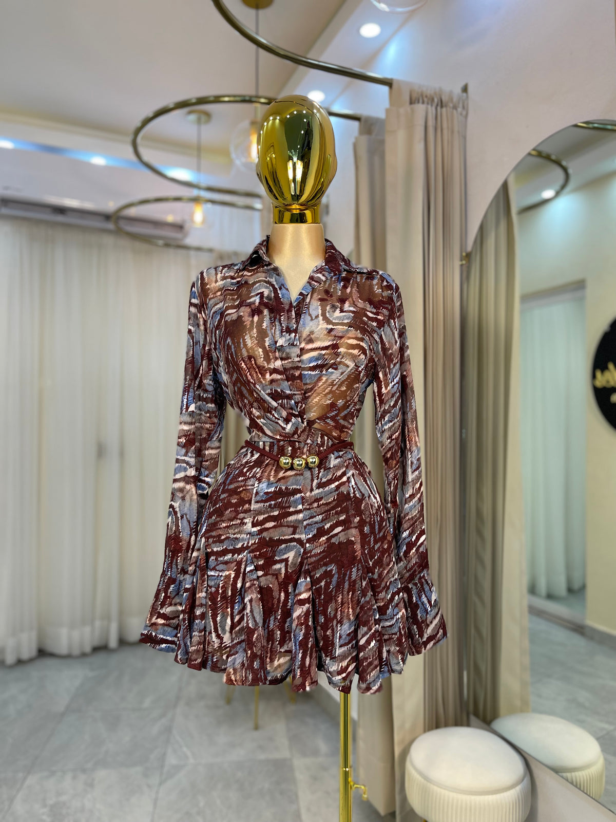 VESTIDO MINI GASA BURG
