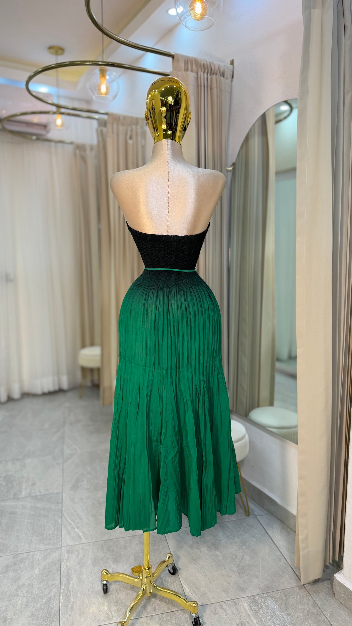VESTIDO DEGRADADO VERDE