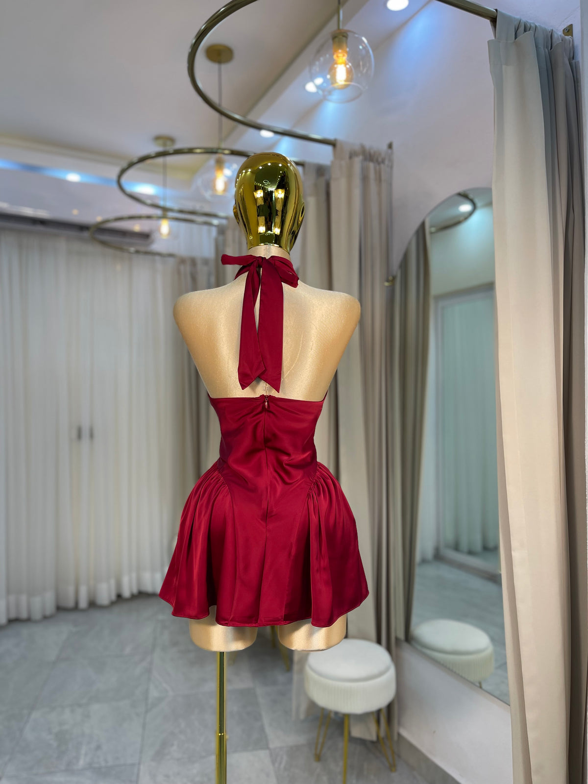 MINI VESTIDO SATIN HALTER