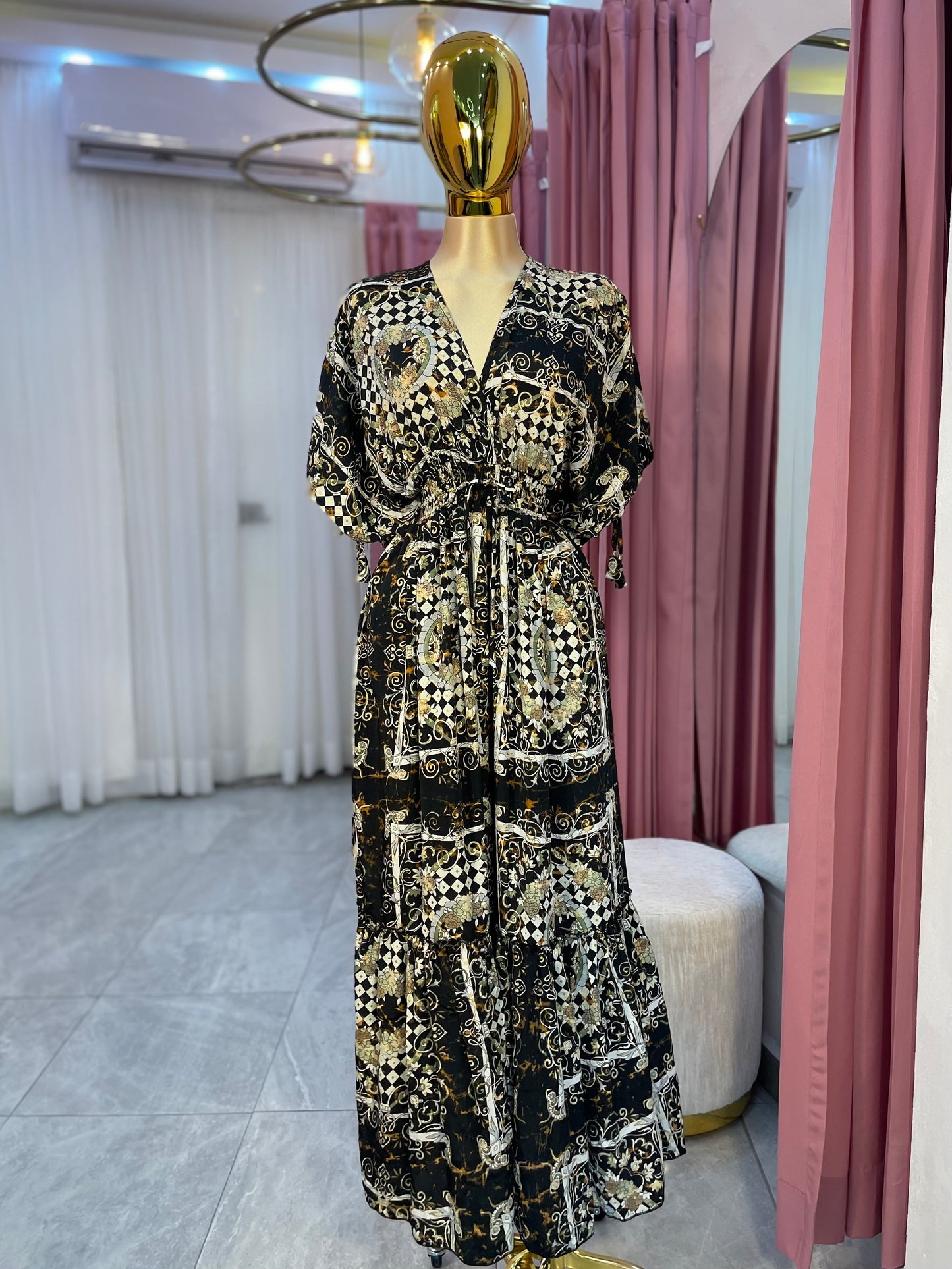VESTIDO HINDÚ MANGA CORTA