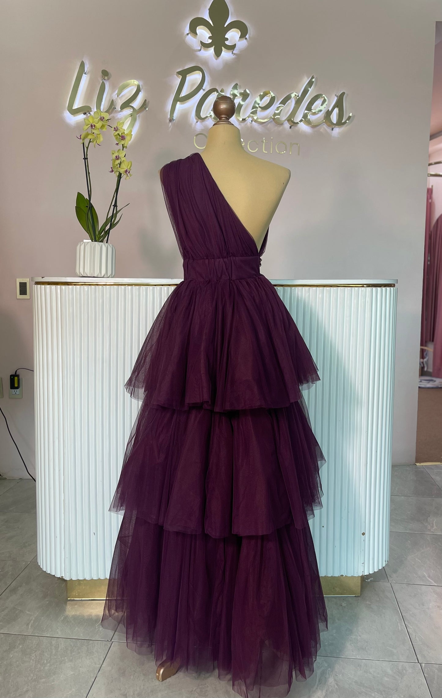 MAXIVESTIDO MORADO TUL