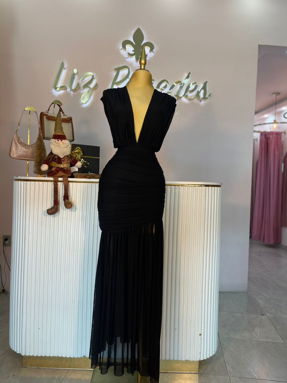 VESTIDO MAXI MESH HOMBRERAS