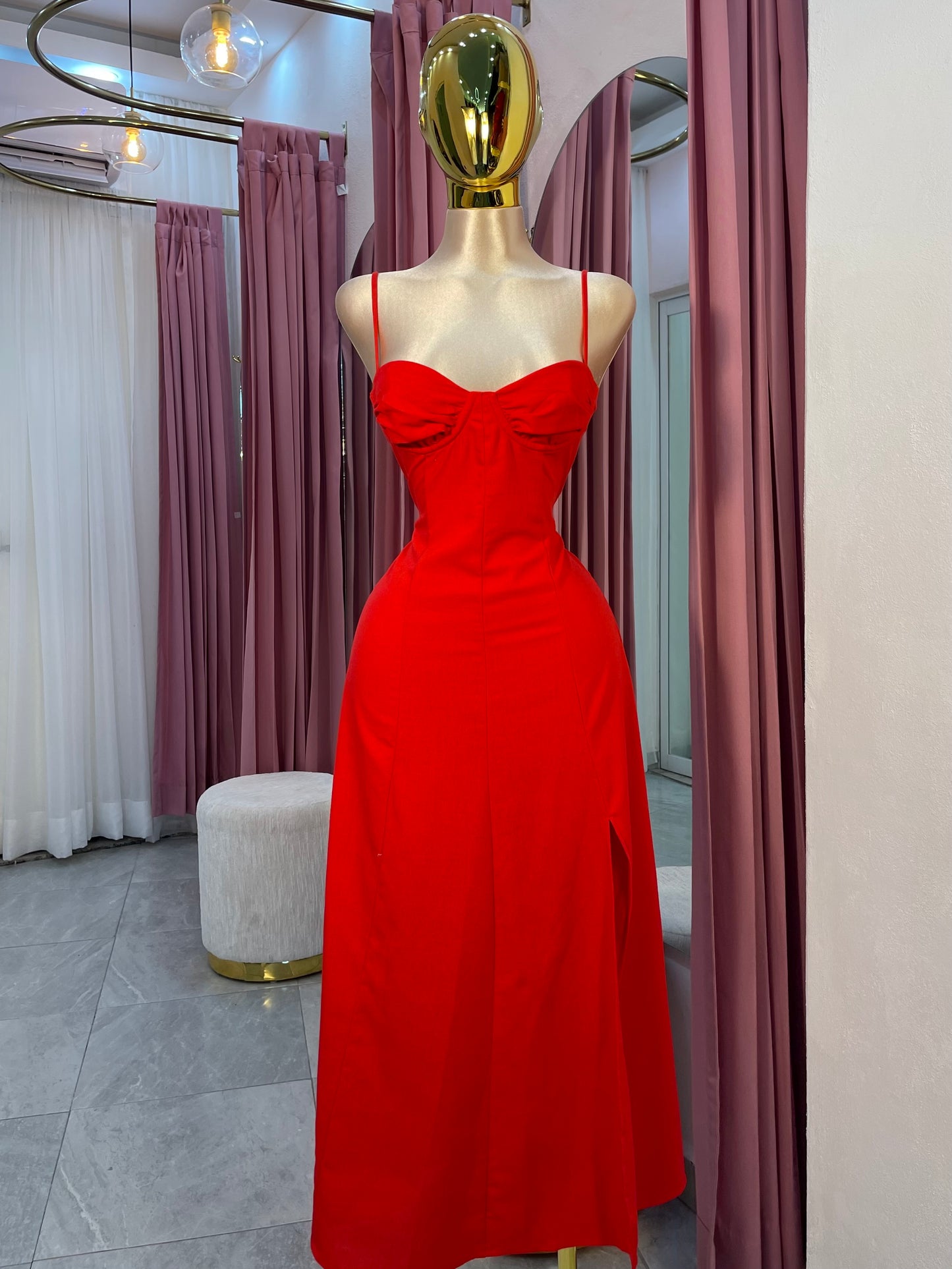 VESTIDO MIDI ROJO