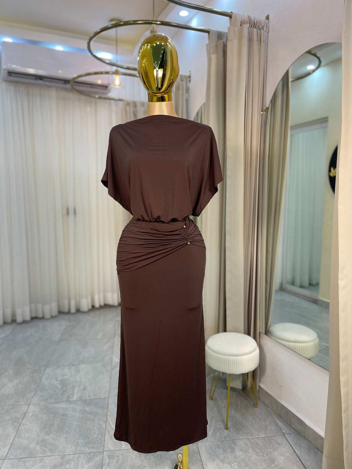 VESTIDO MAXI DRAPEADO