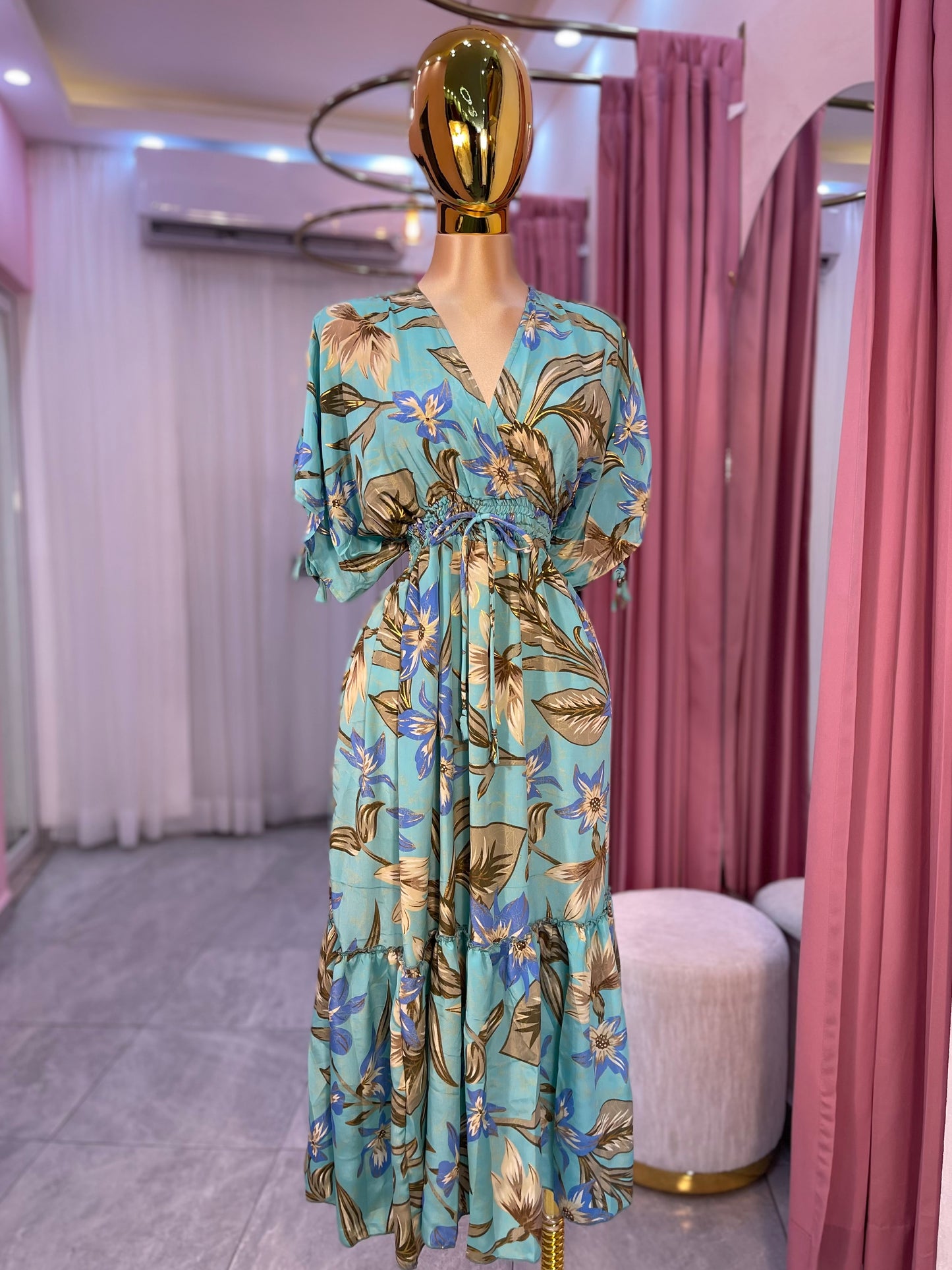 VESTIDO HINDÚ MANGA CORTA