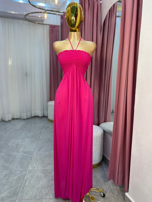 VESTIDO MAXI LINO HALTER