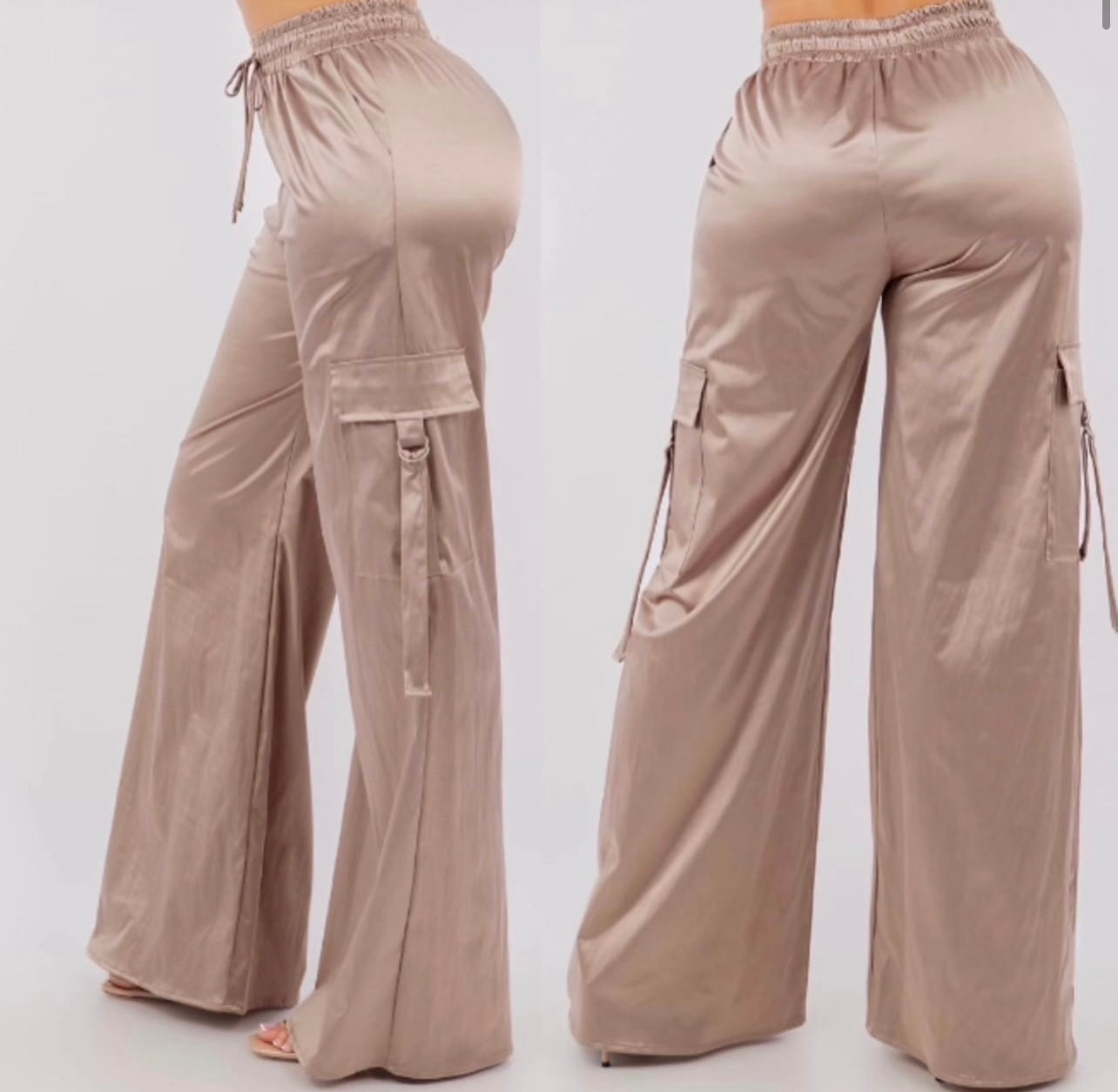PANTALON CARGO SATIN