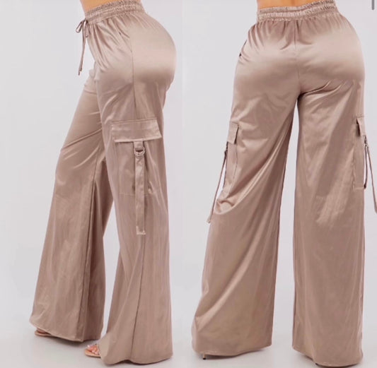 PANTALON CARGO SATIN