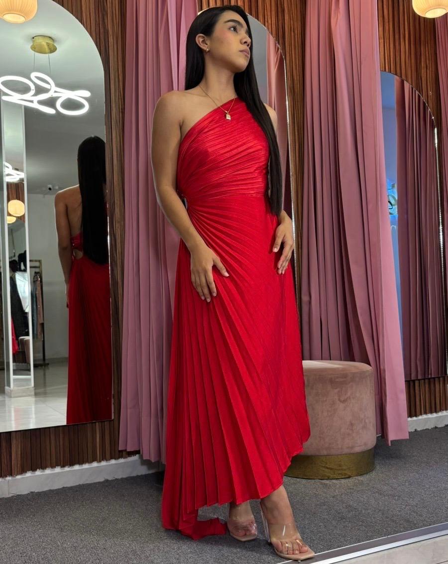 VESTIDO ASIMETRICO PLISADO