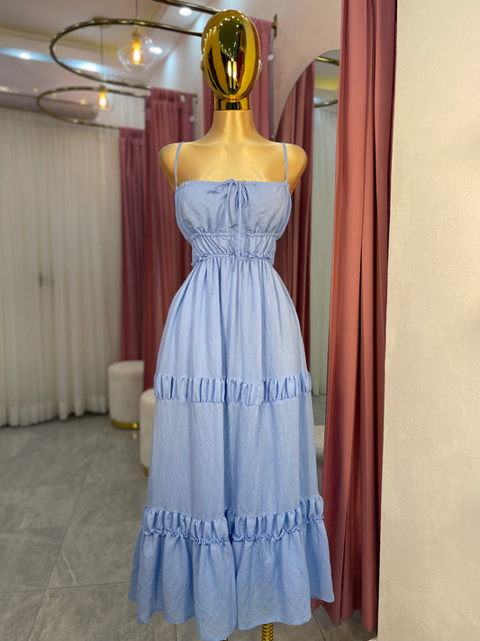 VESTIDO MIDI AZUL TIRANTE