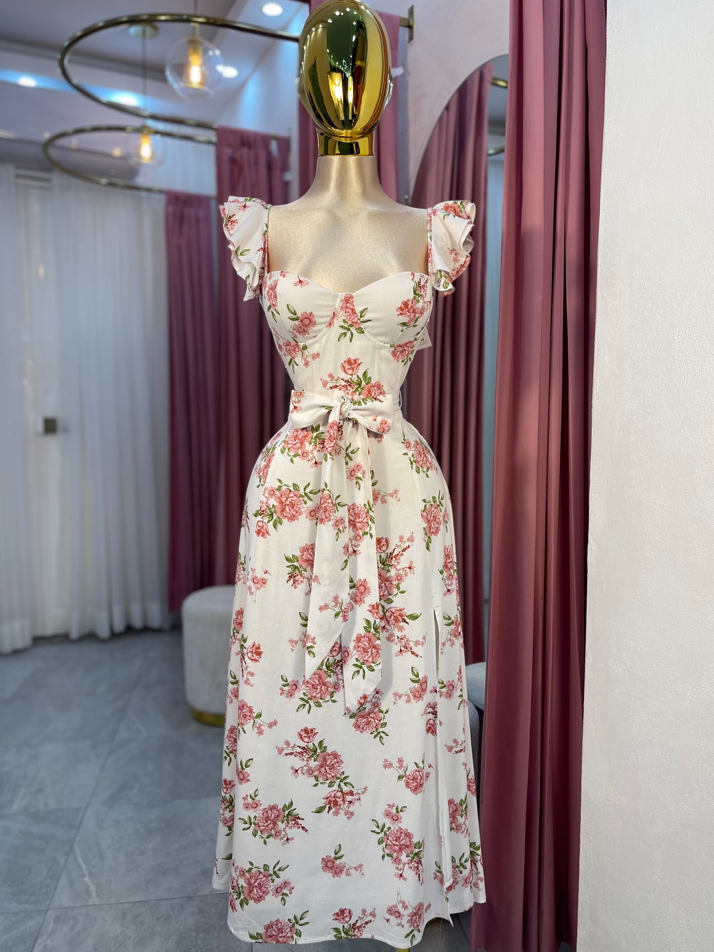 VESTIDO MIDI ESTAMPADO TIRANTE