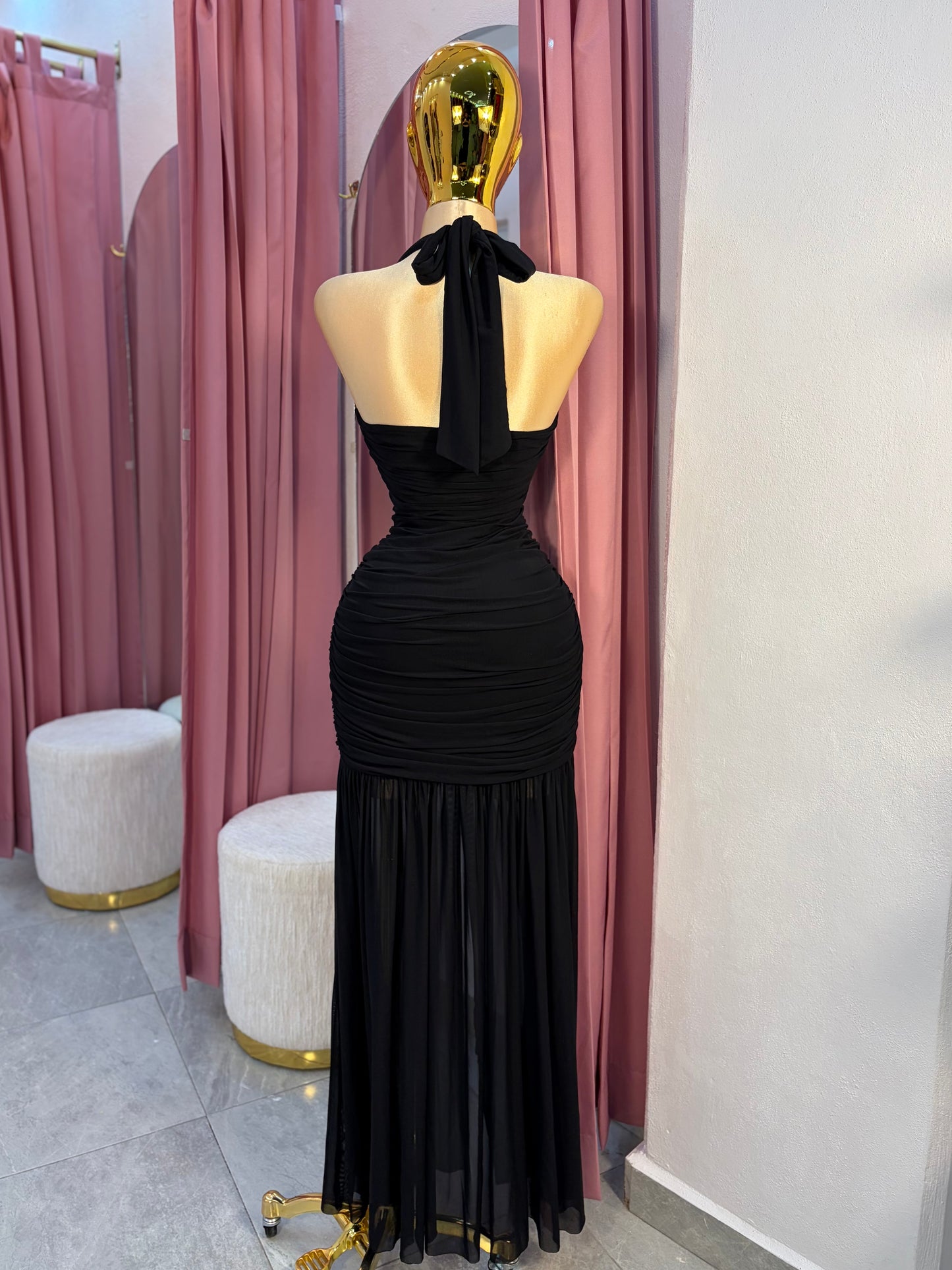 VESTIDO MAXI MESH HALTER