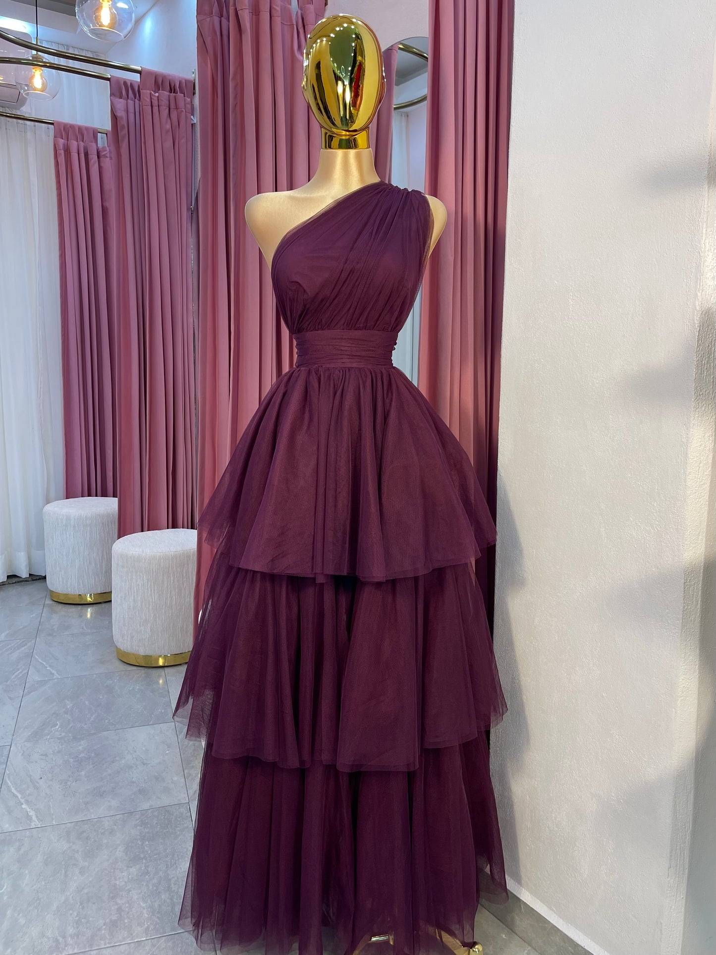 MAXIVESTIDO MORADO TUL