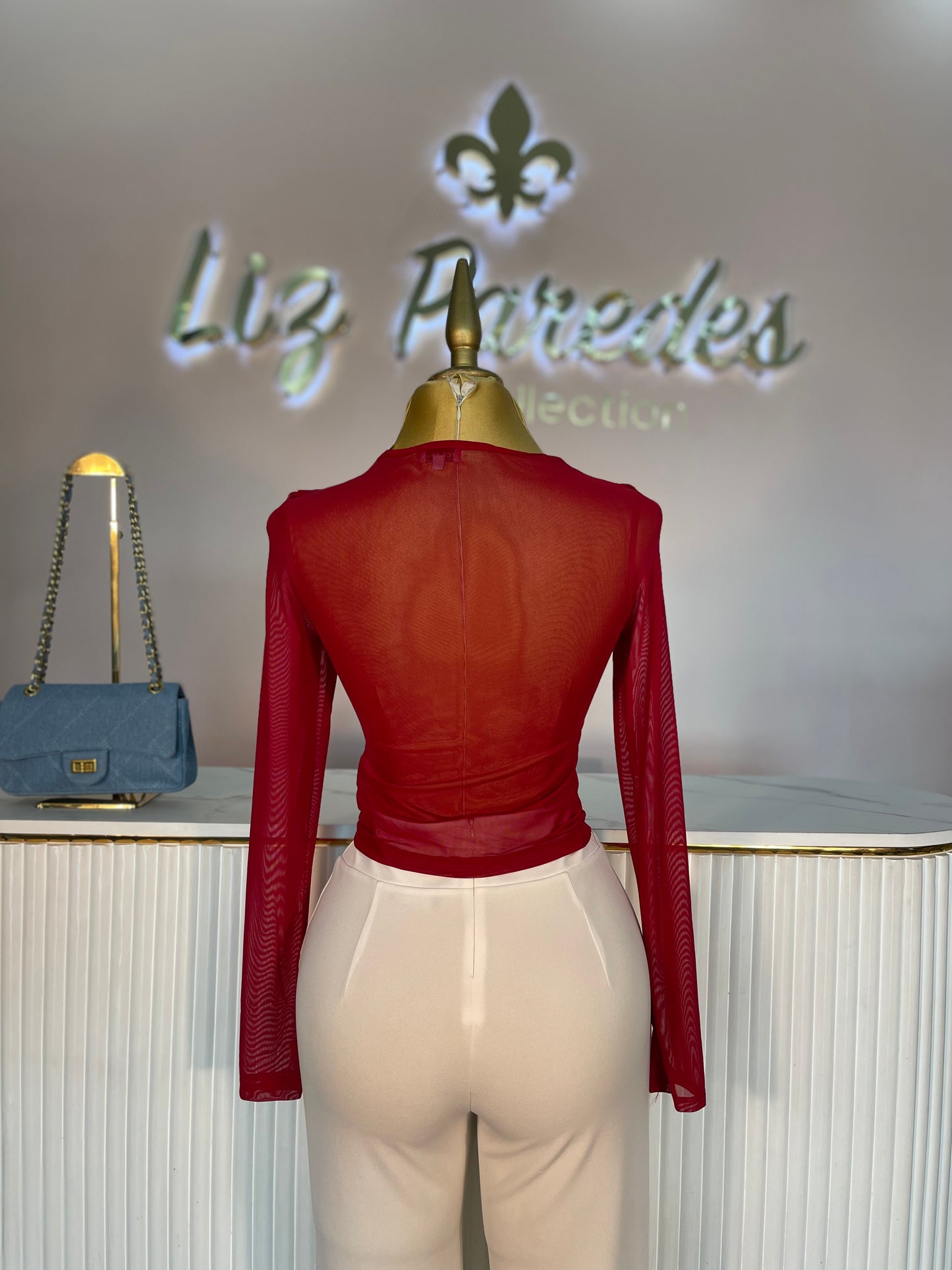 BLUSA MESH CON APLICACION