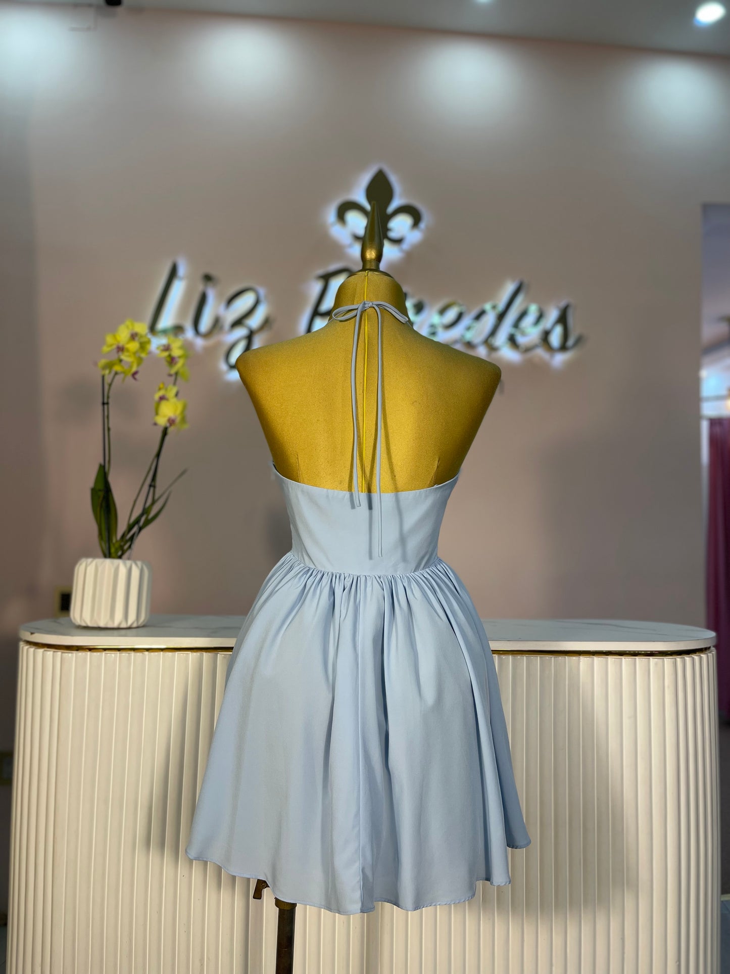 VESTIDO MINI BABY BLUE FLORES