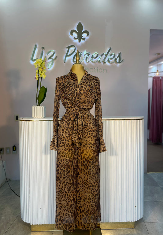JUMPSUIT MANGA LARGA GASA ANIMAL PRINT