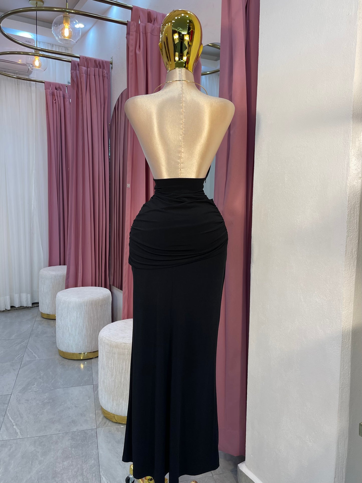 VESTIDO MAXI NEGRO LICRA